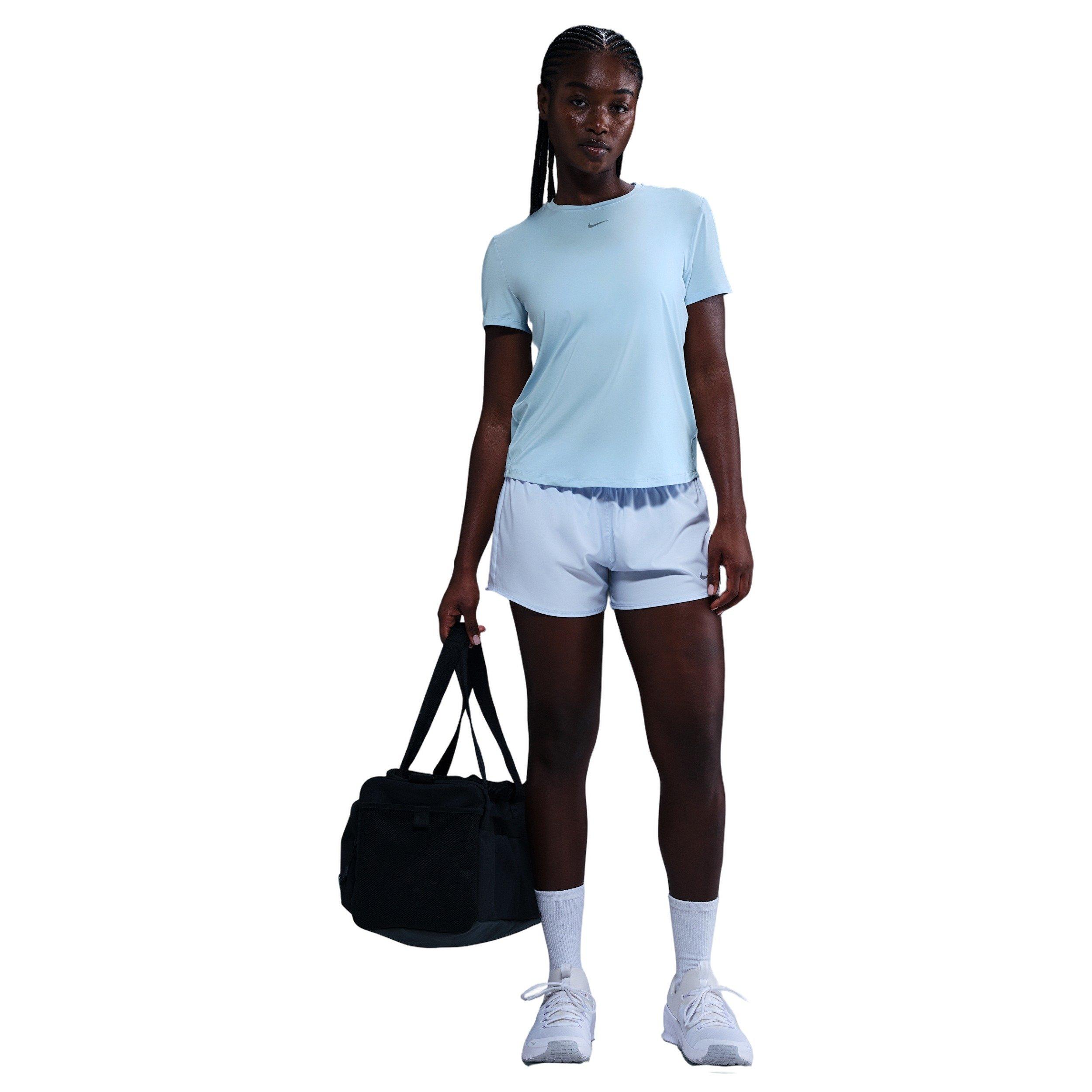 Nike One Women's Classic Dri-FIT Short-Sleeve Top - Light Blue - LT BLUE Thumbnail View 4