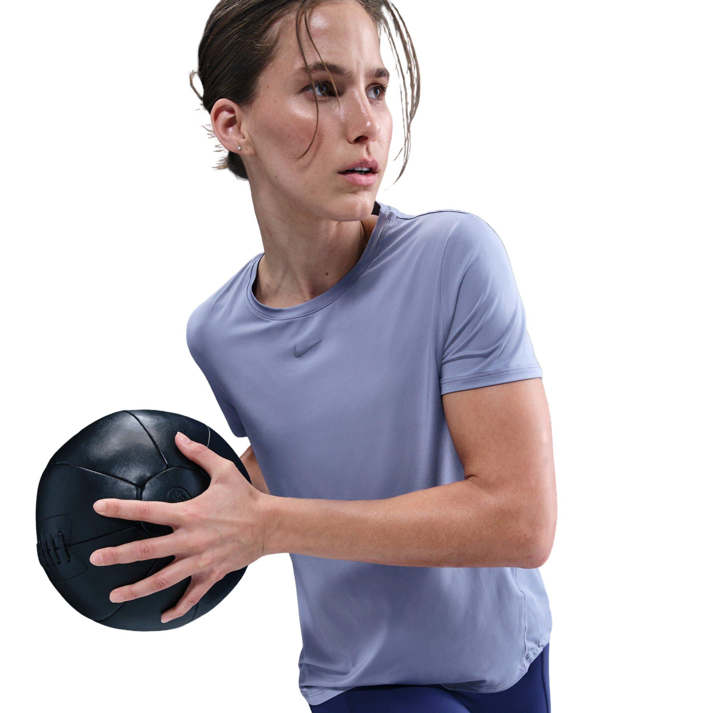 Nike One Women's Classic Dri-FIT Short-Sleeve Top - Indigo - INDIGO Thumbnail View 3