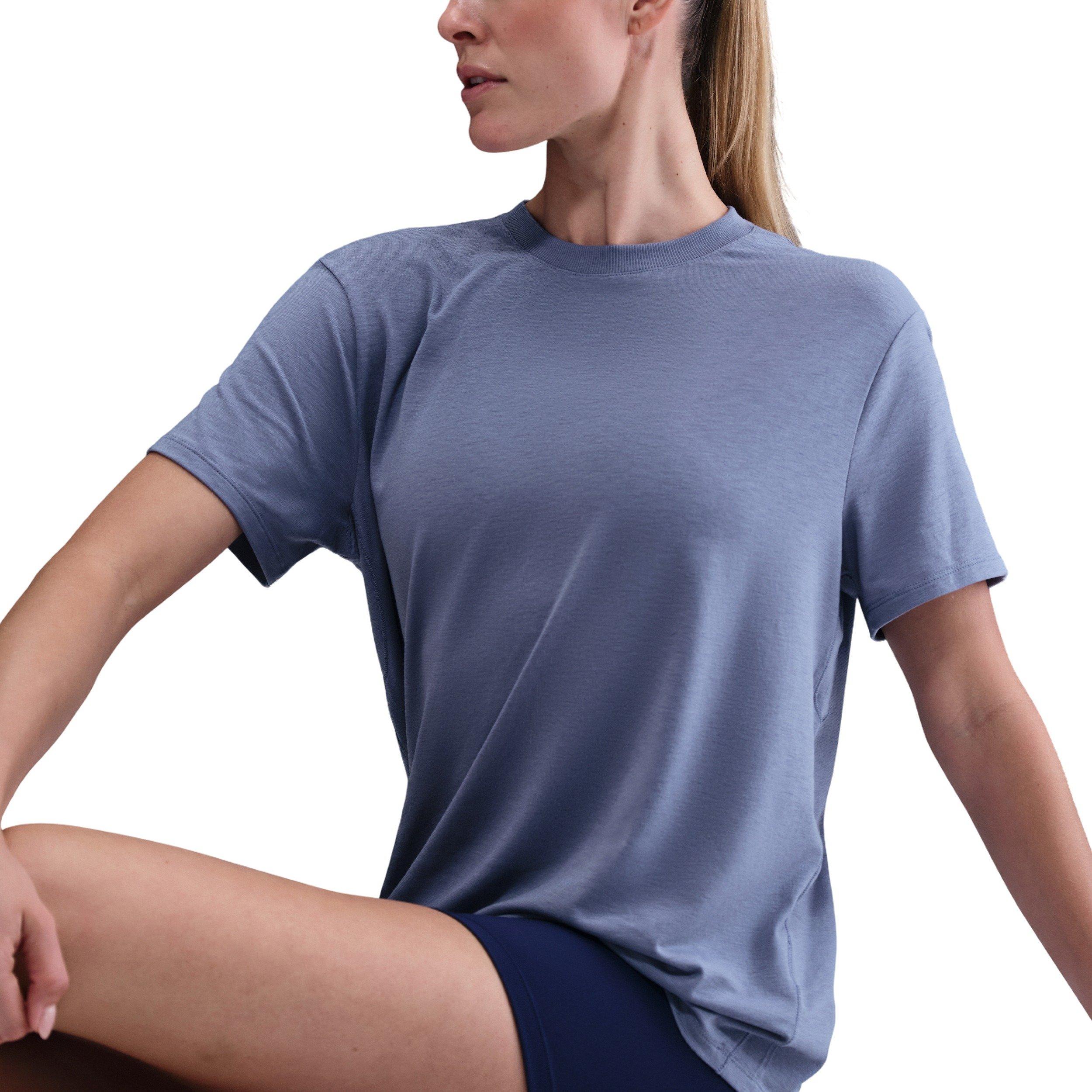 Nike One Women's Relaxed Dri-FIT Short-Sleeve Top -Indigo - INDIGO Thumbnail View 3