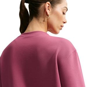 Nike Women's Studio Fleece Sport Dri-FIT Crewneck Sweatshirt - Pink/White