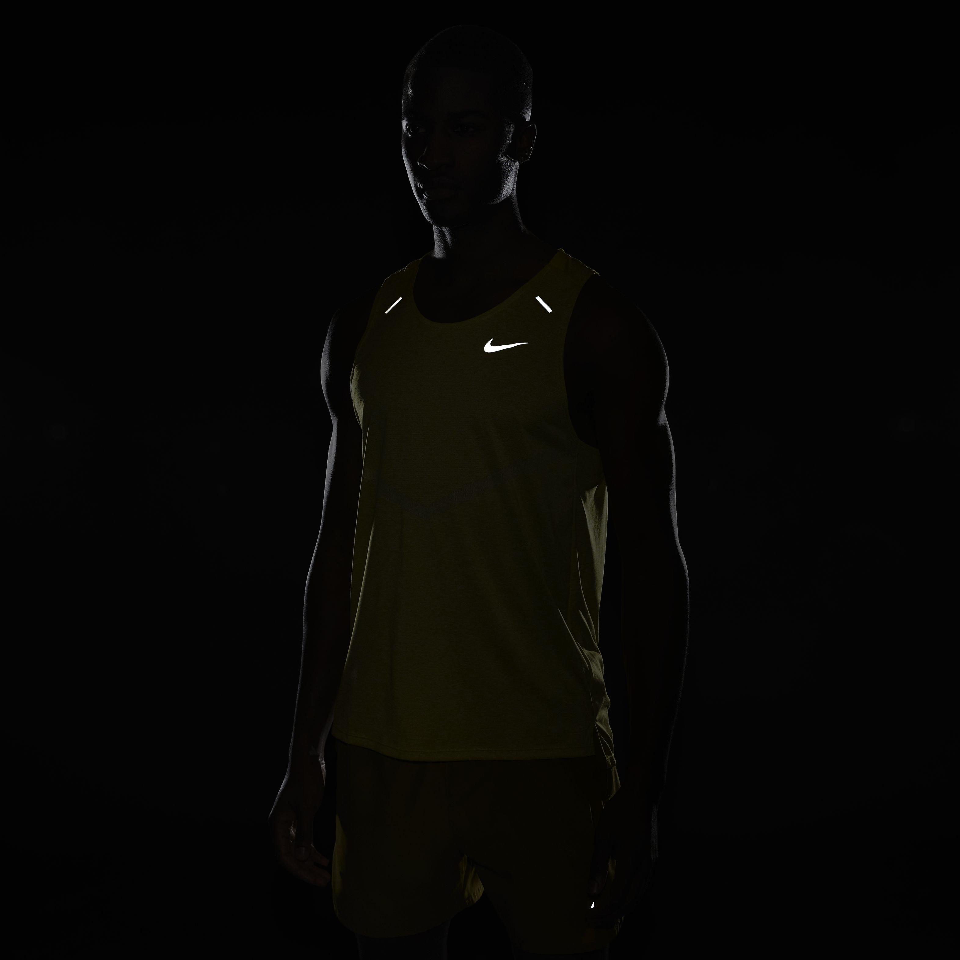 Nike Men's Dri-FIT Rise 365 Running Tank - GREEN Thumbnail View 6