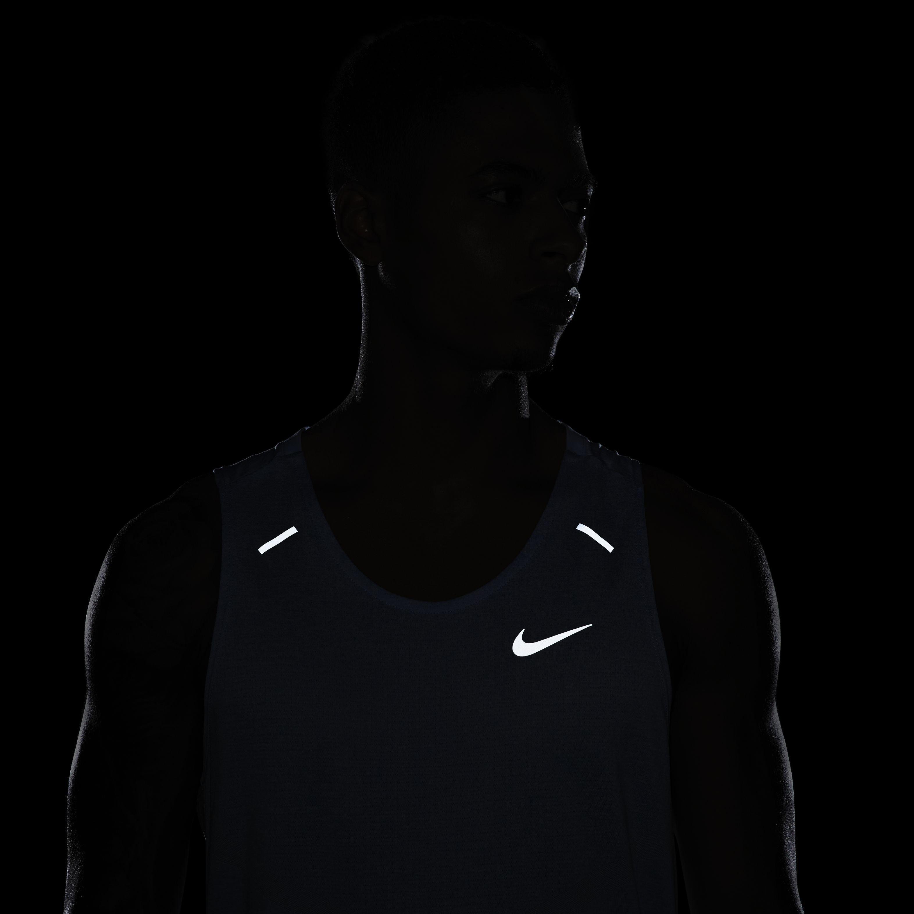 Nike Men's Dri-FIT Rise 365 Running Tank - BLUE Thumbnail View 6