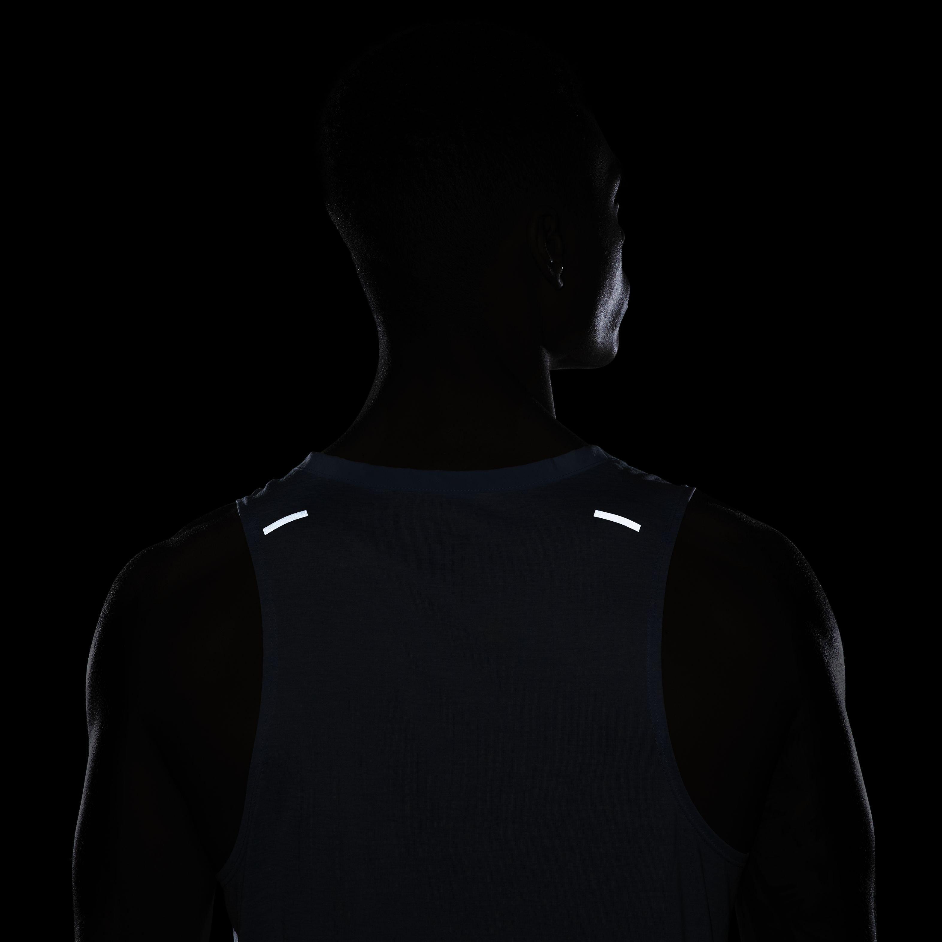 Nike Men's Dri-FIT Rise 365 Running Tank - BLUE Thumbnail View 7