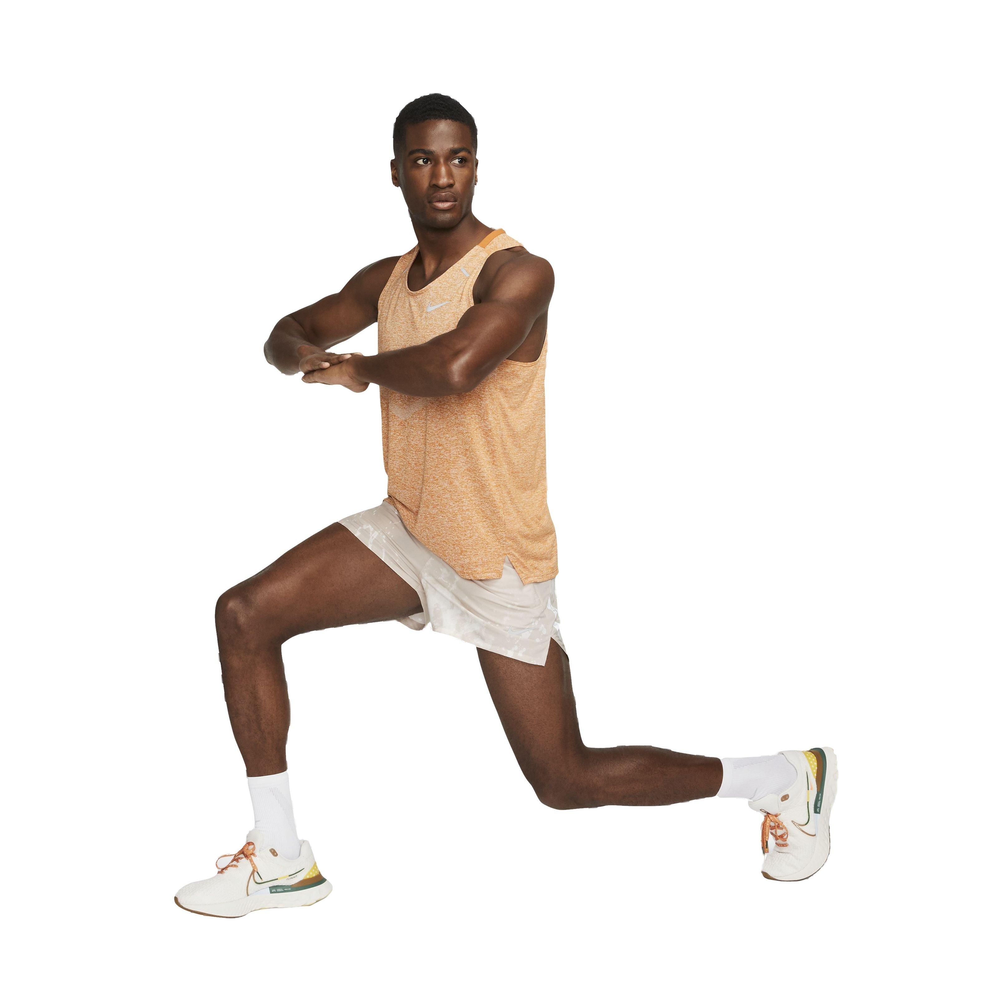 Nike Men's Dri-FIT Rise 365 Running Tank - ORANGE Thumbnail View 5