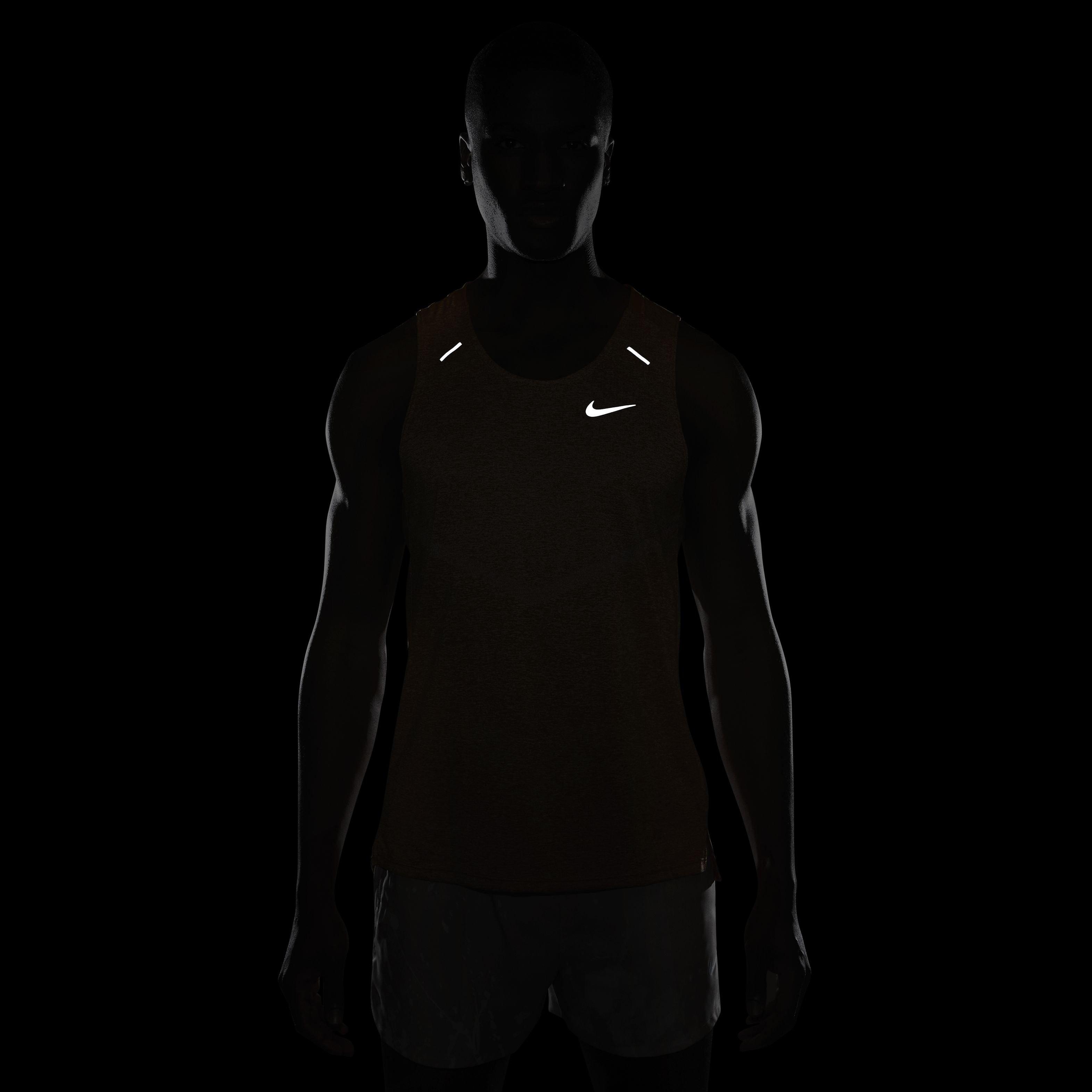 Nike Men's Dri-FIT Rise 365 Running Tank - ORANGE Thumbnail View 6