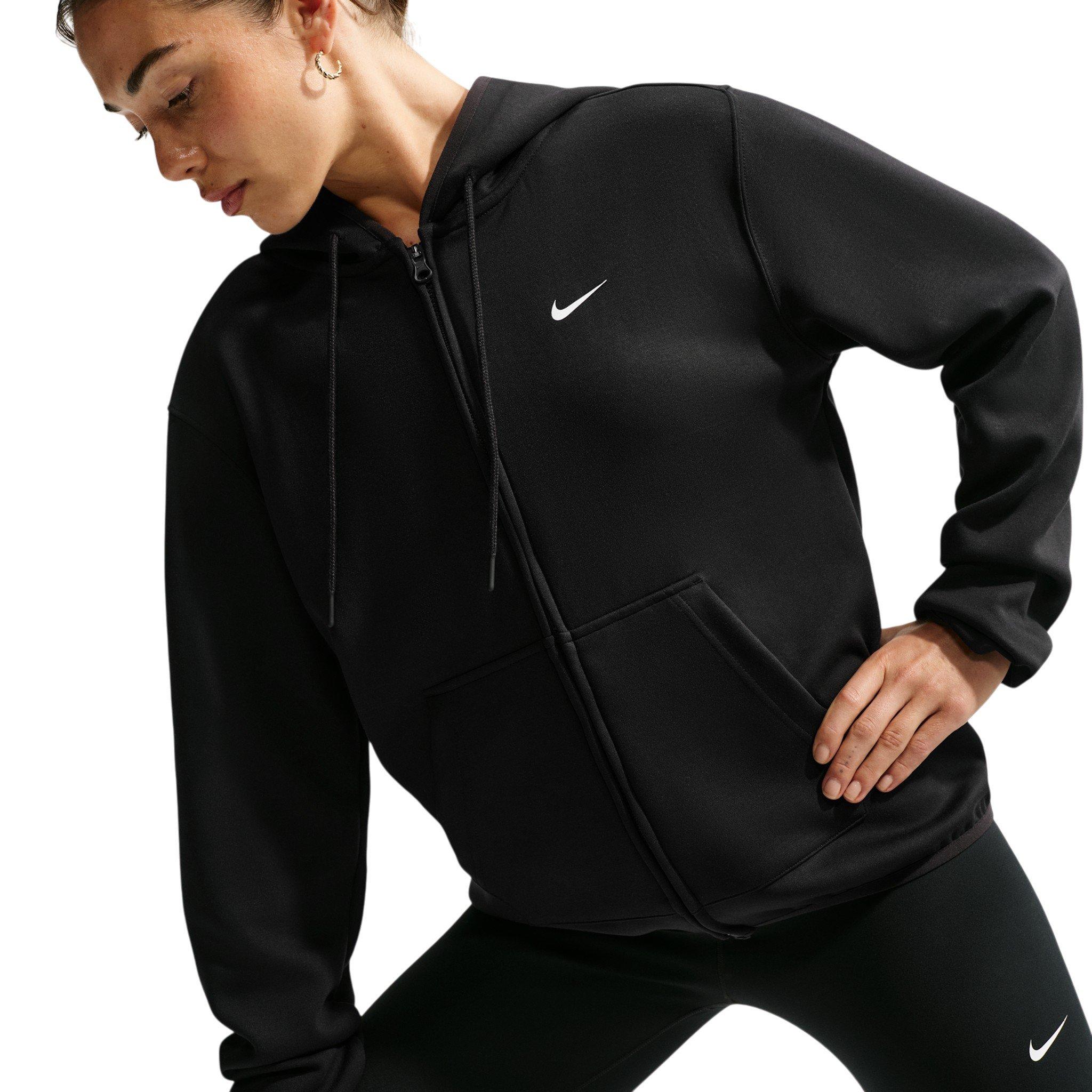 Nike Women's Studio Fleece Sport Dri-FIT Full-Zip Jacket - Black - BLACK