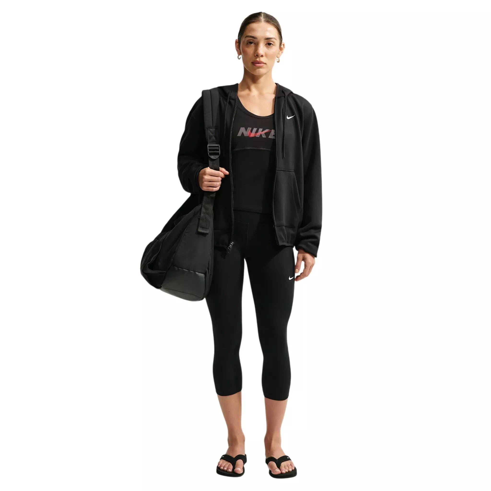 Nike Women's Studio Fleece Sport Dri-FIT Full-Zip Jacket - Black - BLACK