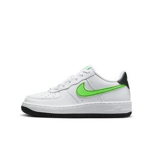 Nike Air Force 1 "White/Black/Green Strike" Grade School Boys' Shoe