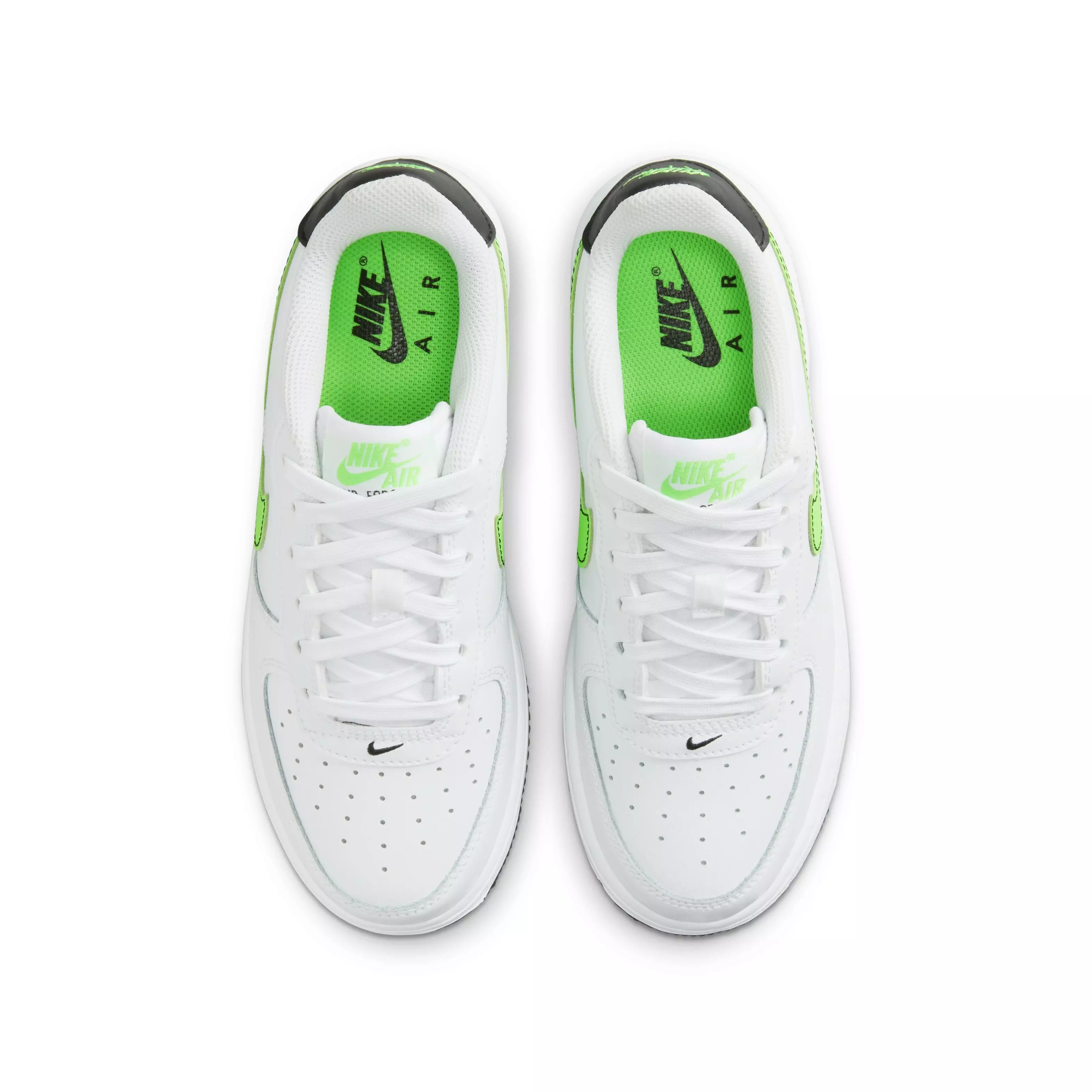 Nike Air Force 1 "White/Black/Green Strike" Grade School Boys' Shoe - WHITE/BLACK/GREEN