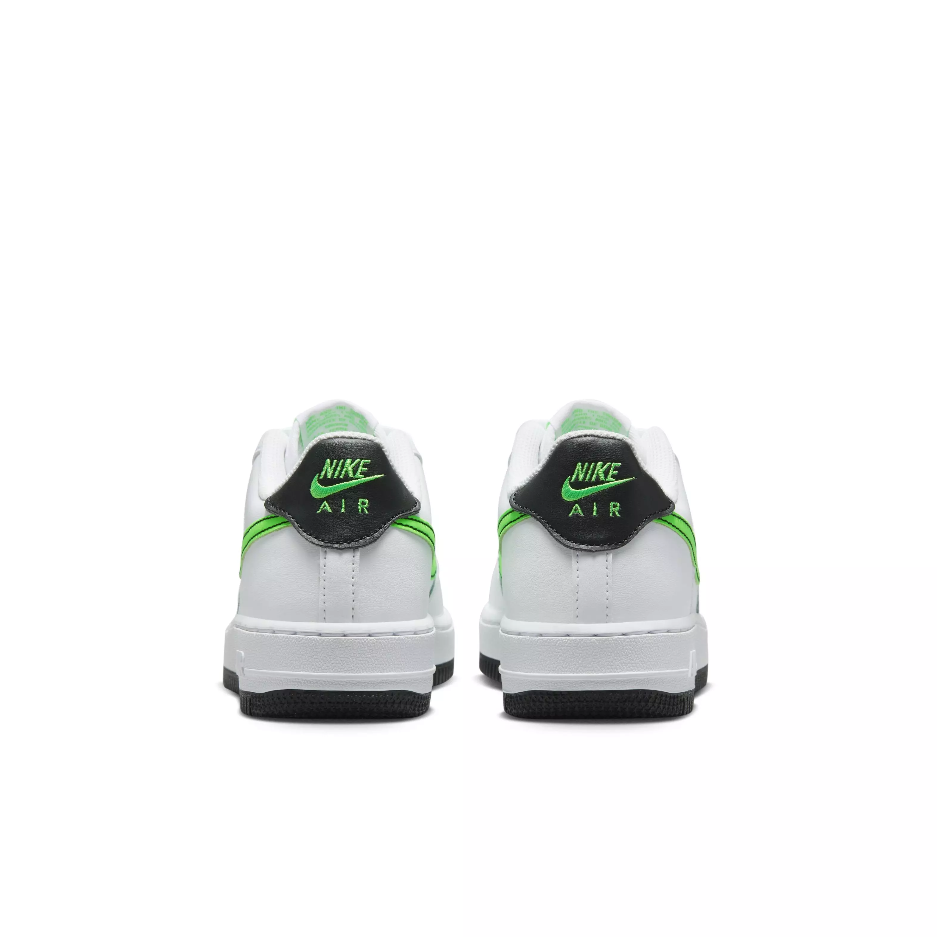 Nike Air Force 1 "White/Black/Green Strike" Grade School Boys' Shoe - WHITE/BLACK/GREEN
