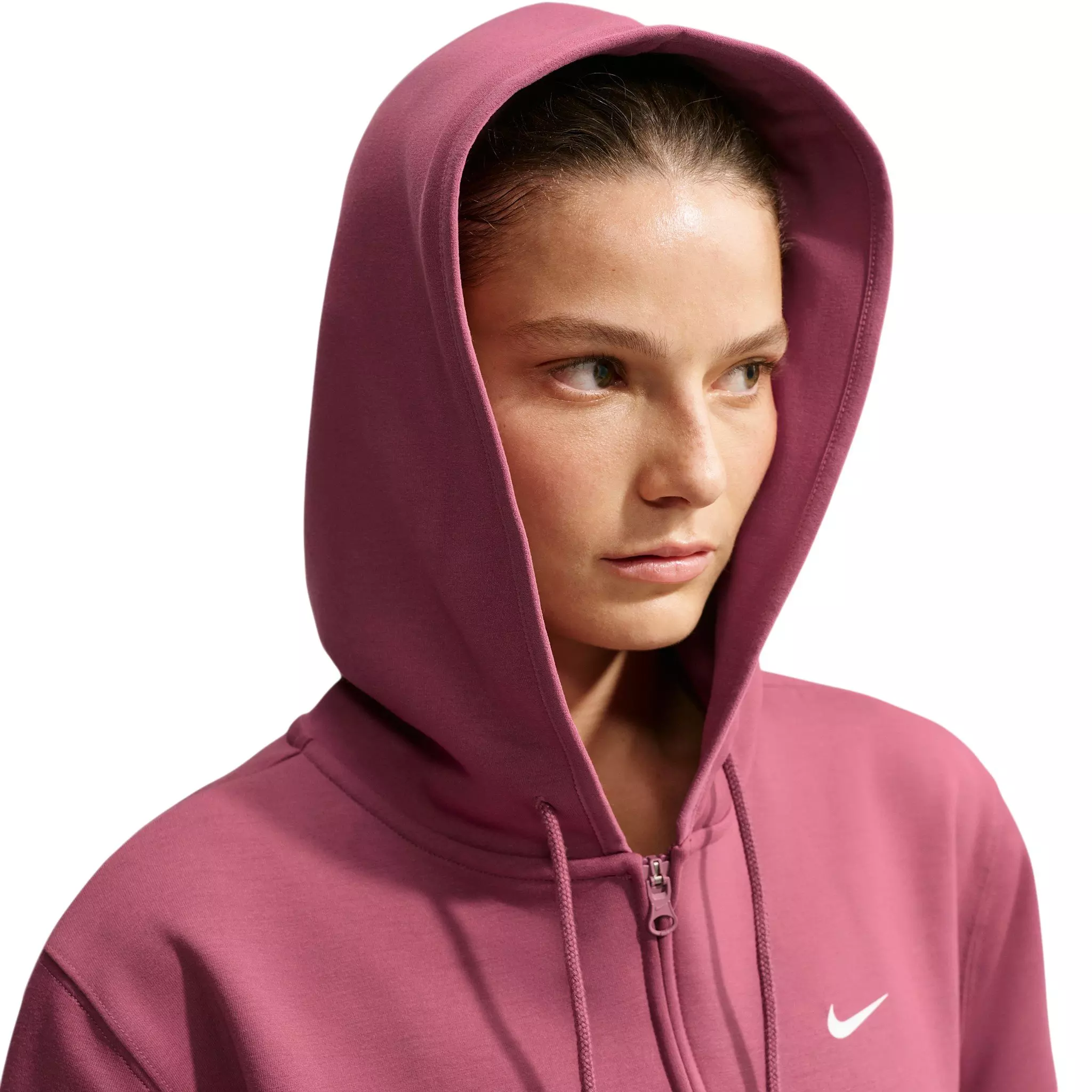 Nike Women's Studio Fleece Sport Dri-FIT Full-Zip Jacket - Pink Smoke - PINK SMOKE