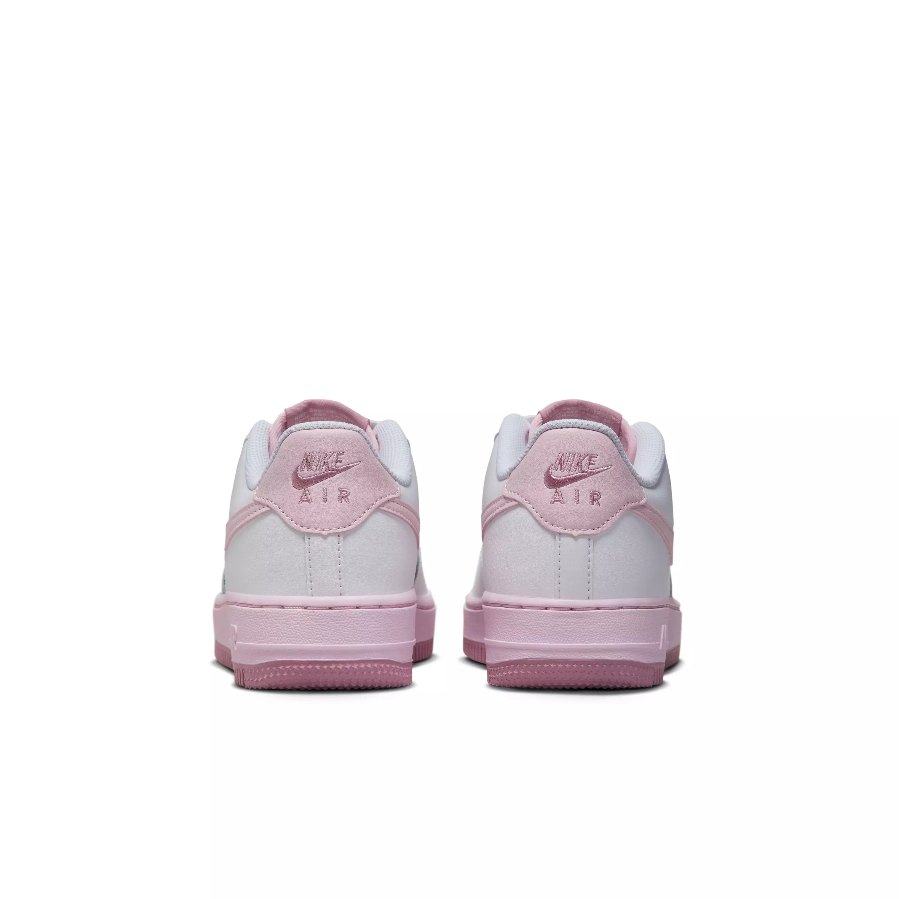 Nike Air Force 1 "White/Elemental Pink/Medium Soft Pink/Pink Foam" Grade School Girls' Shoe - WHITE/PINK/MD PINK/PINK
