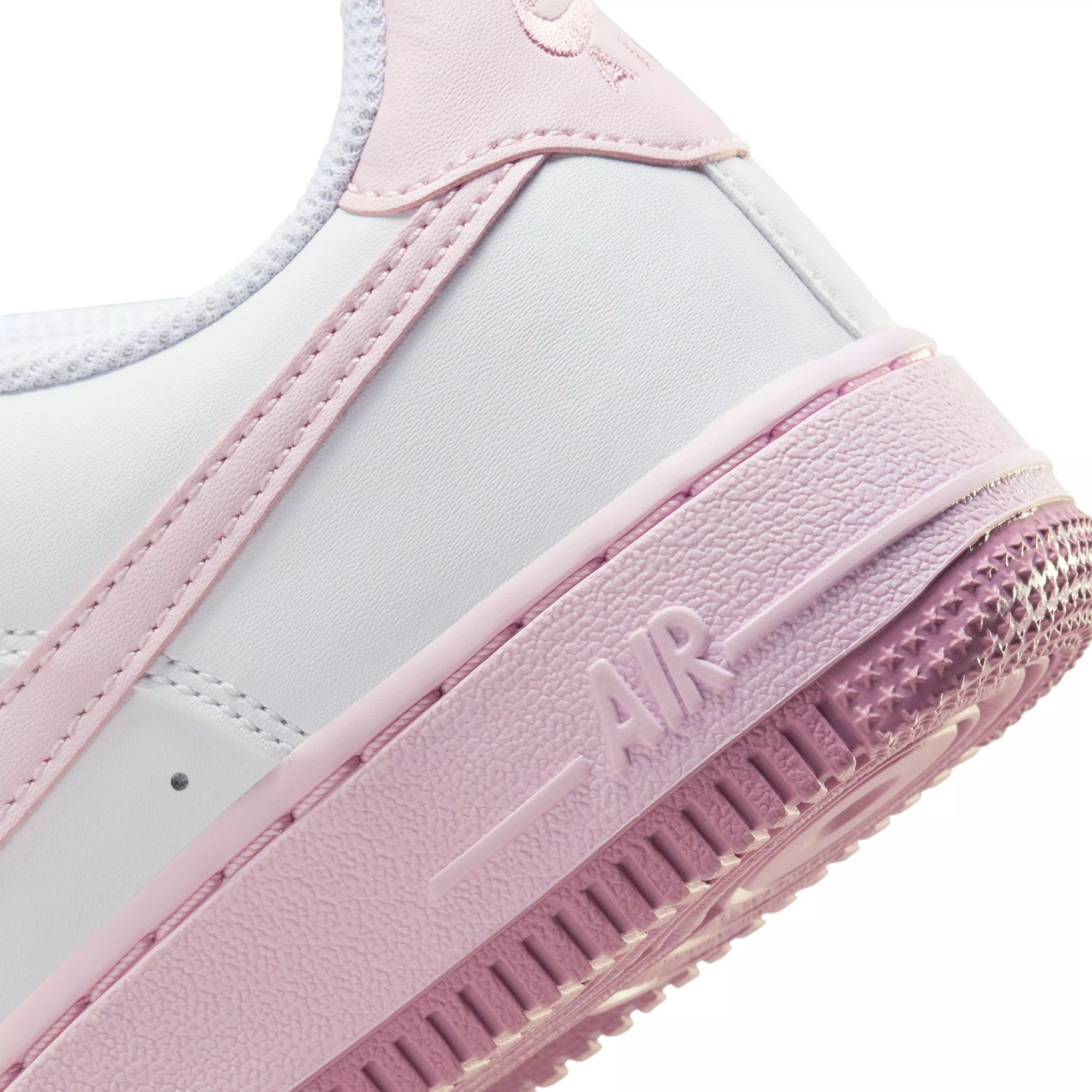 Nike Air Force 1 "White/Elemental Pink/Medium Soft Pink/Pink Foam" Grade School Girls' Shoe - WHITE/PINK/MD PINK/PINK