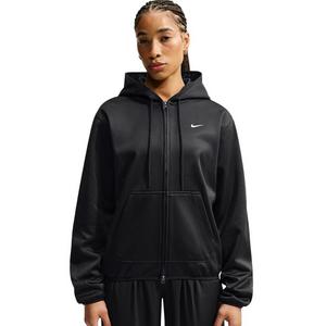 Nike Women's Studio Fleece Sport Therma-FIT Full-Zip Hooded Jacket - Black - BLACK