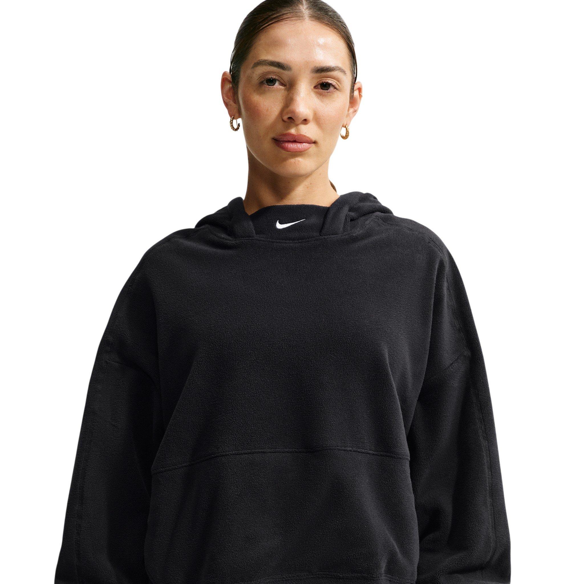 Nike Women's One Therma-FIT Oversized Pullover Hoodie - Black - BLACK