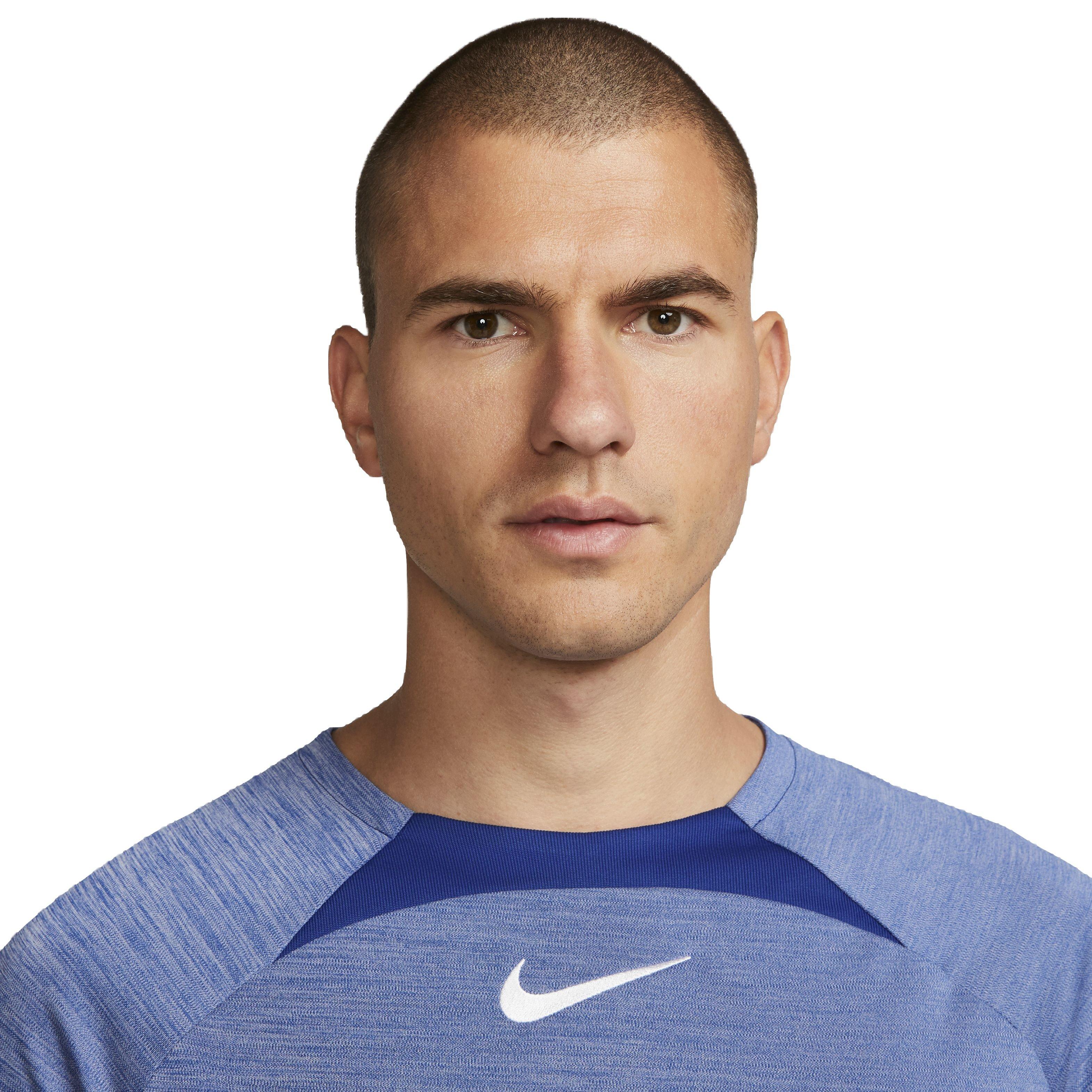 Nike Men's Dri-FIT Academy Short-Sleeve Soccer Top - Blue - BLUE Thumbnail View 3