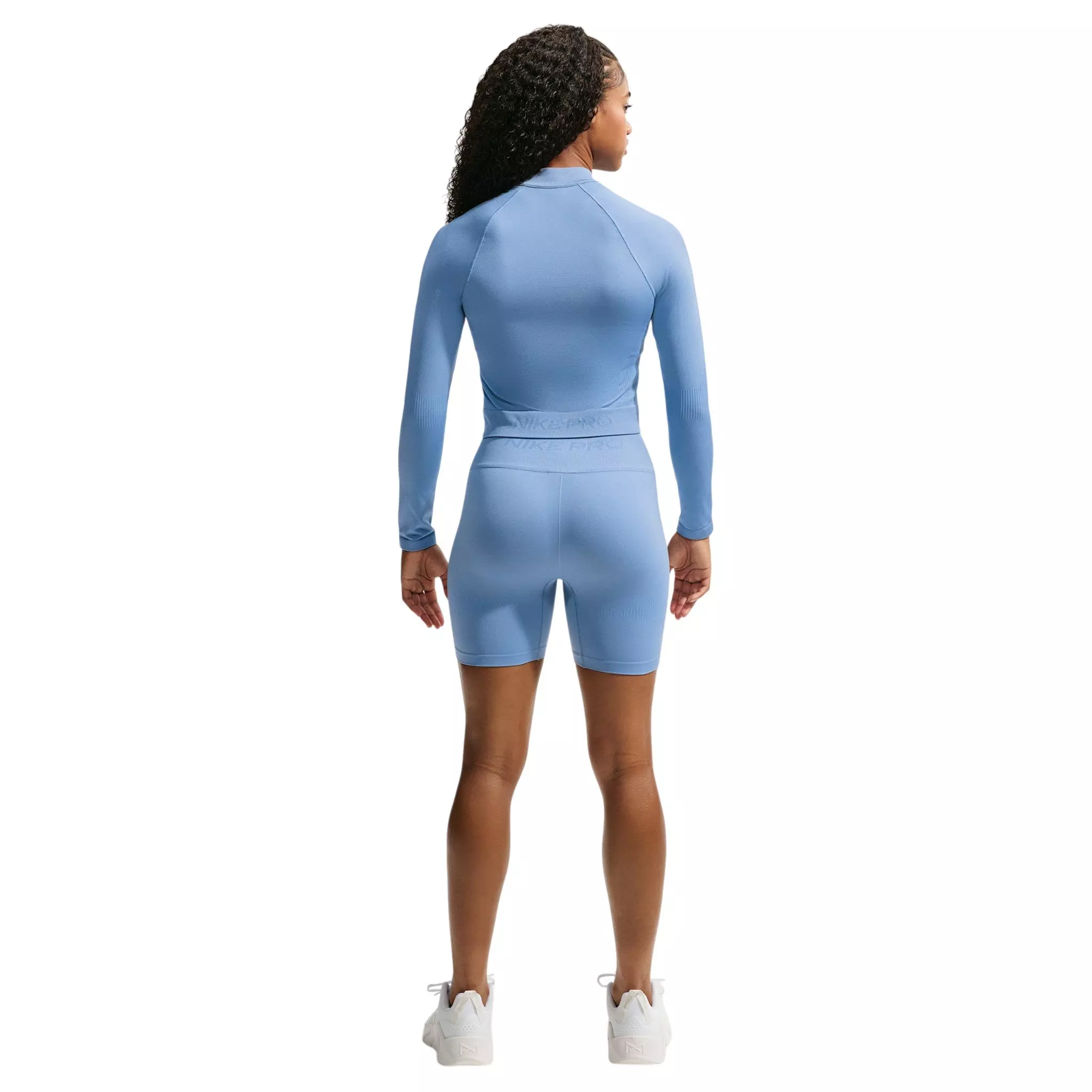 Nike Women's Pro Seamless Full-Zip Training Top - Blue - BLUE