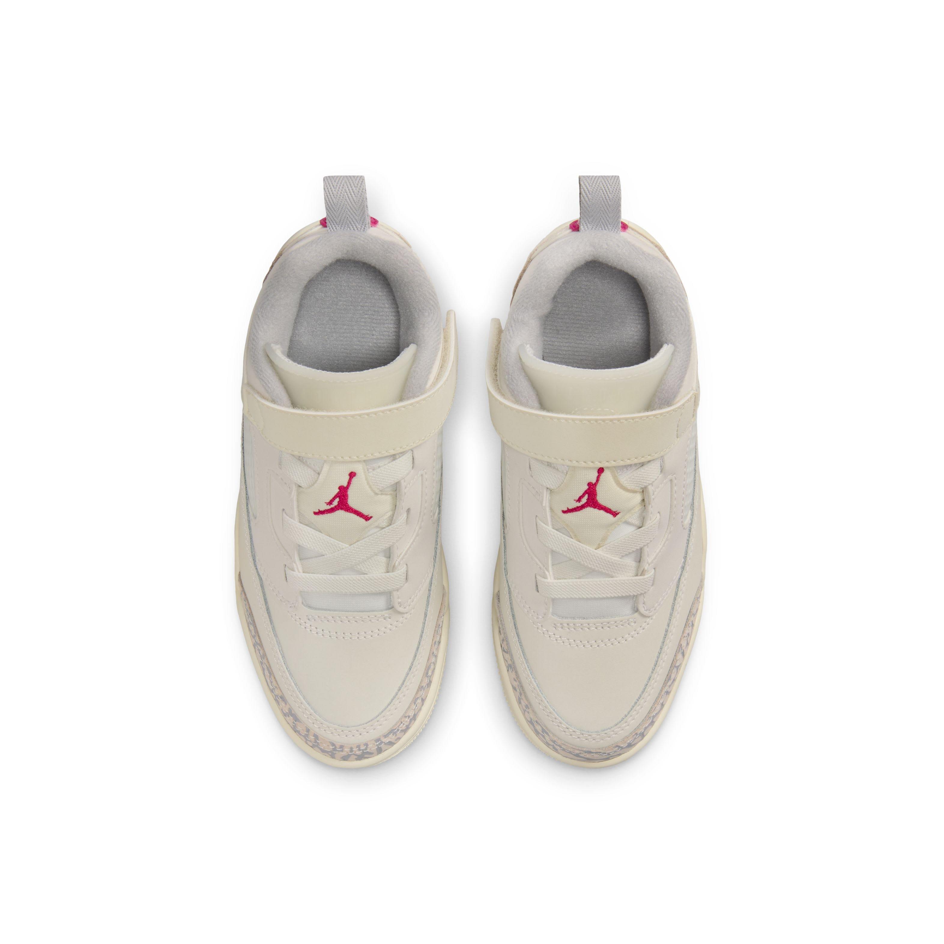 Jordan Spizike Low "Sail/Coconut Milk/Sandstone/University Red" Preschool Boys' Shoe - SAIL/MILK/SANDSTONE/RED Thumbnail View 4