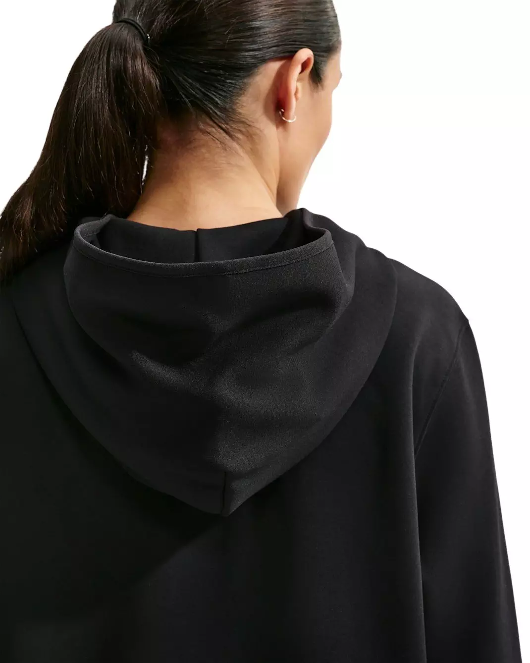 Nike Women's Studio Fleece Sport Dri-FIT Pullover Hoodie - Black/White - BLACK/WHITE