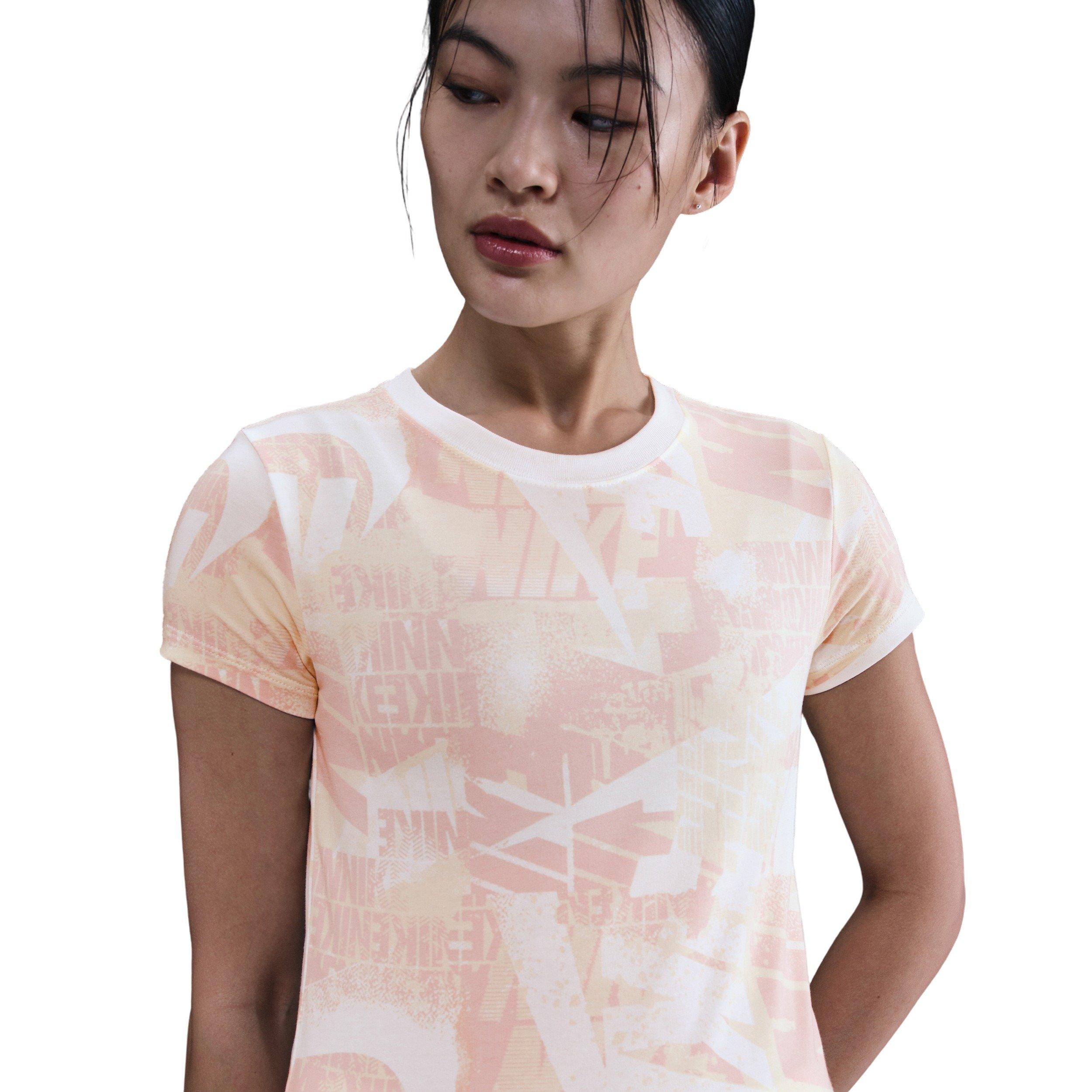 Nike Women's Sportswear Short-Sleeve Street AOP T-Shirt -White - WHITE Thumbnail View 1