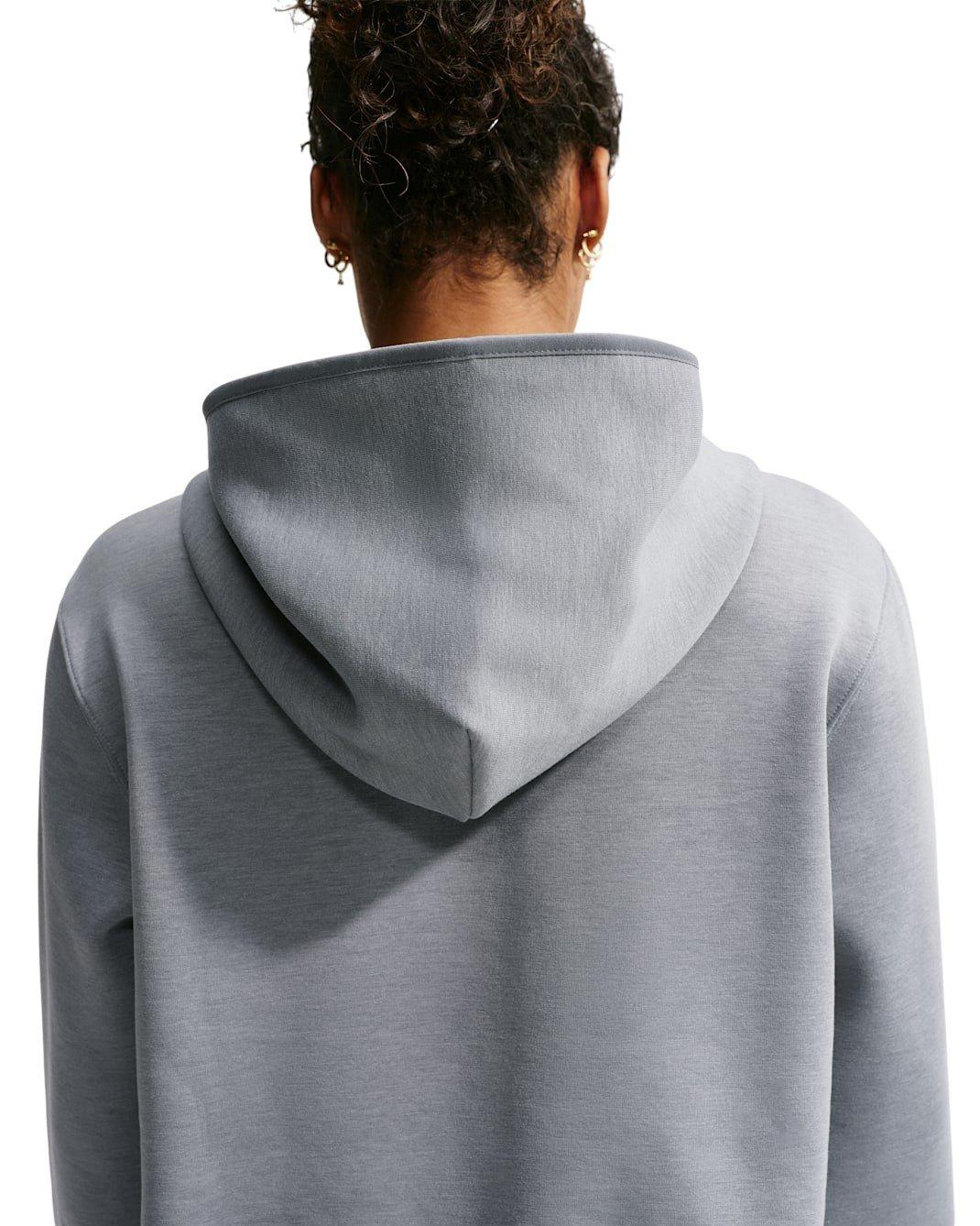 Nike Women's Studio Fleece Sport Dri-FIT Pullover Hoodie - Grey/White - GREY/WHITE