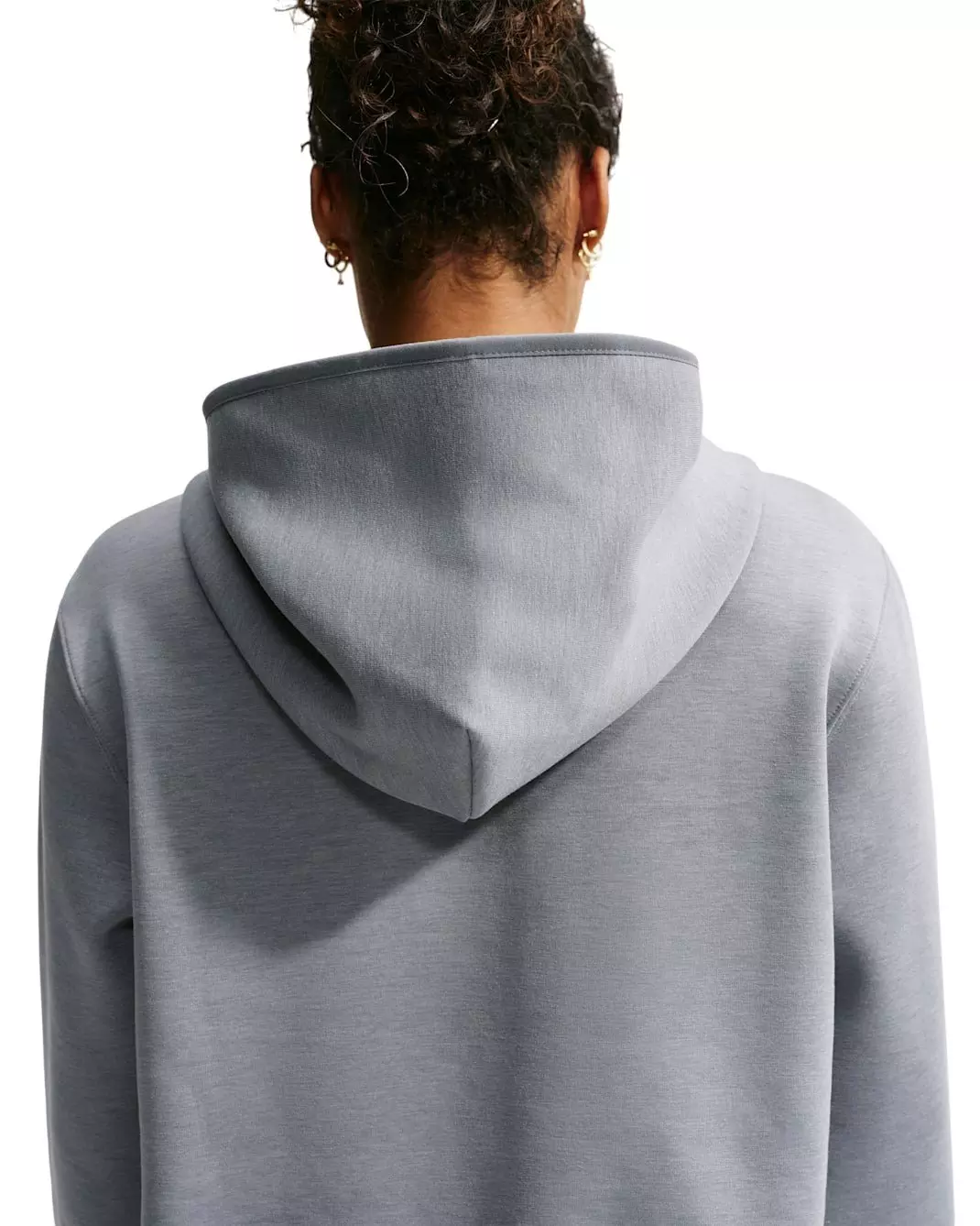 Nike Women's Studio Fleece Sport Dri-FIT Pullover Hoodie - Grey/White - GREY/WHITE