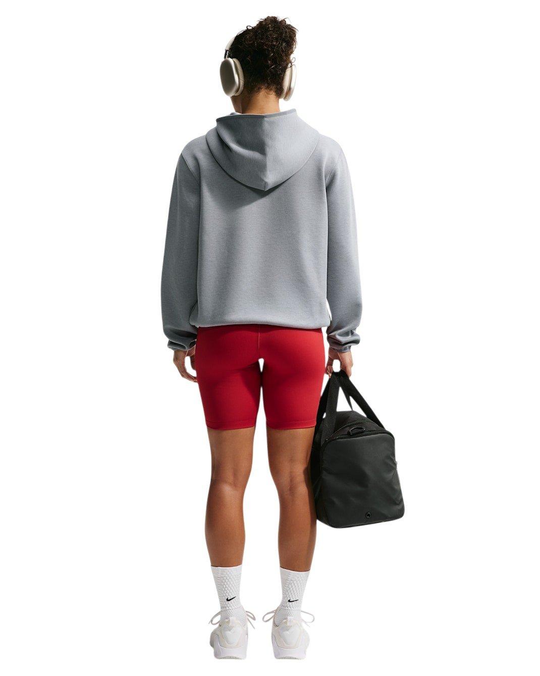 Nike Women's Studio Fleece Sport Dri-FIT Pullover Hoodie - Grey/White - GREY/WHITE