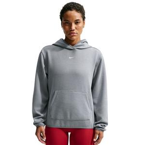 Nike Women's Studio Fleece Sport Dri-FIT Pullover Hoodie - Grey/White - GREY/WHITE
