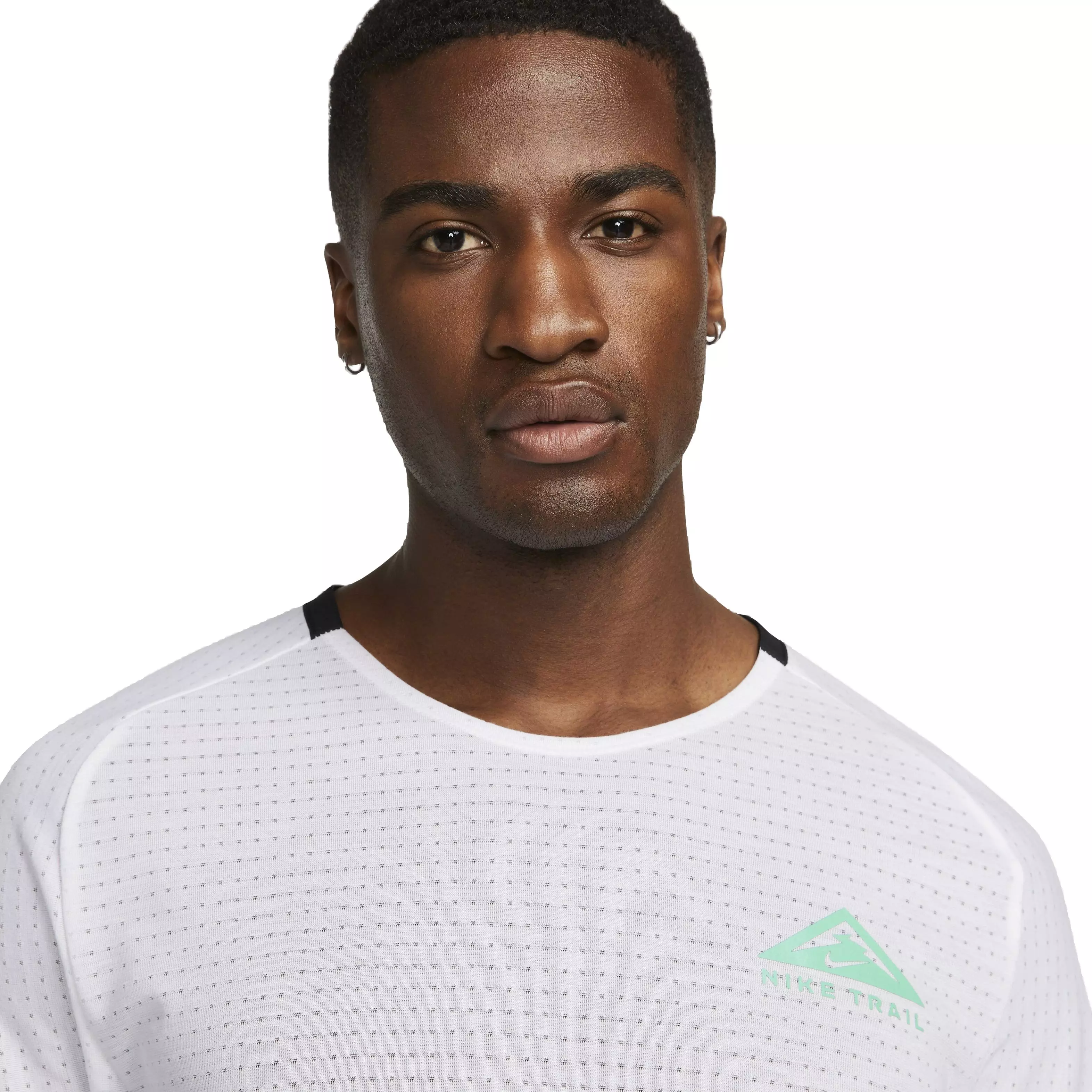 Nike Men's Dri-FIT Solar Chase Short Sleeve Trail Running Top - WHITE