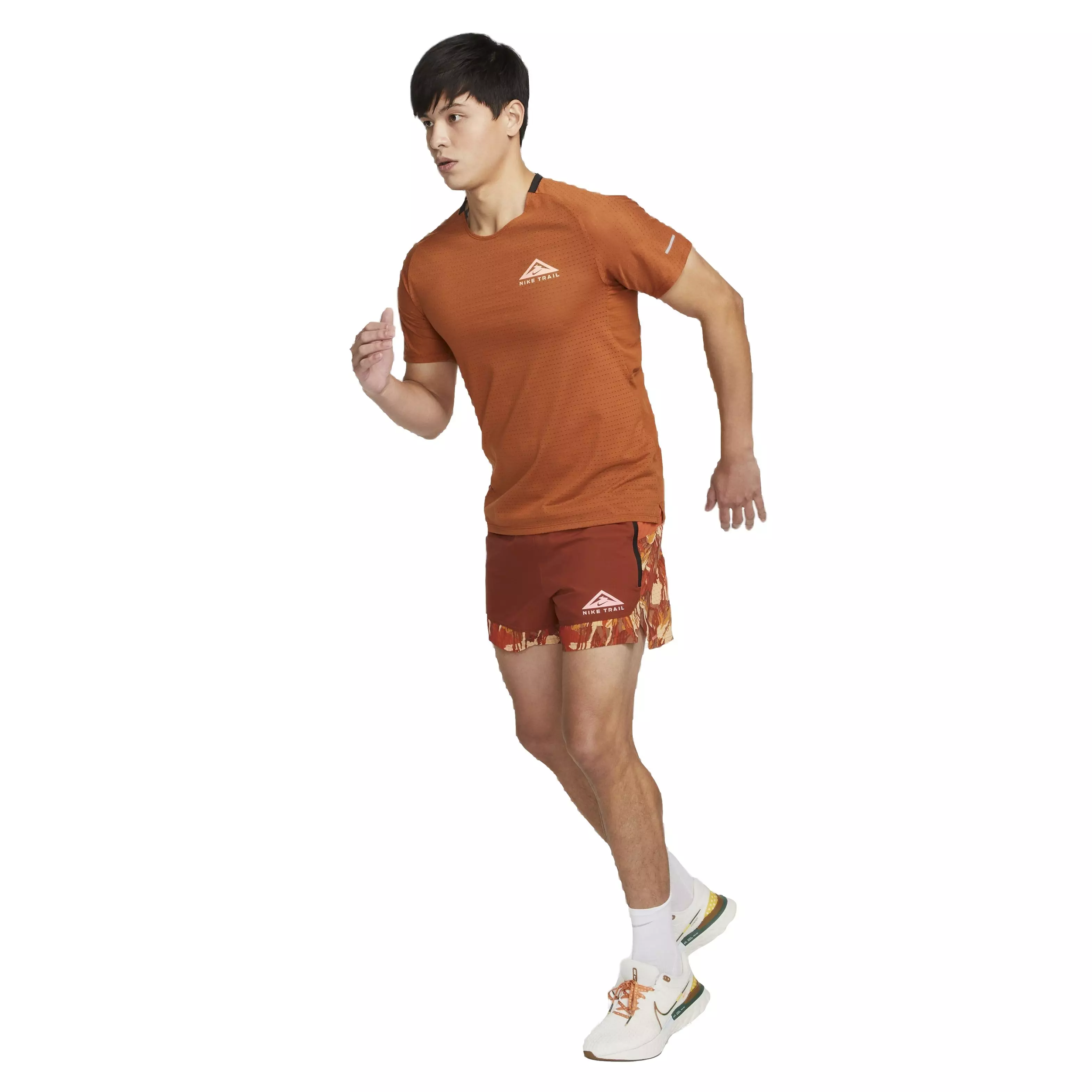 Nike Men's Dri-FIT Solar Chase Short Sleeve Trail Running Top - BROWN