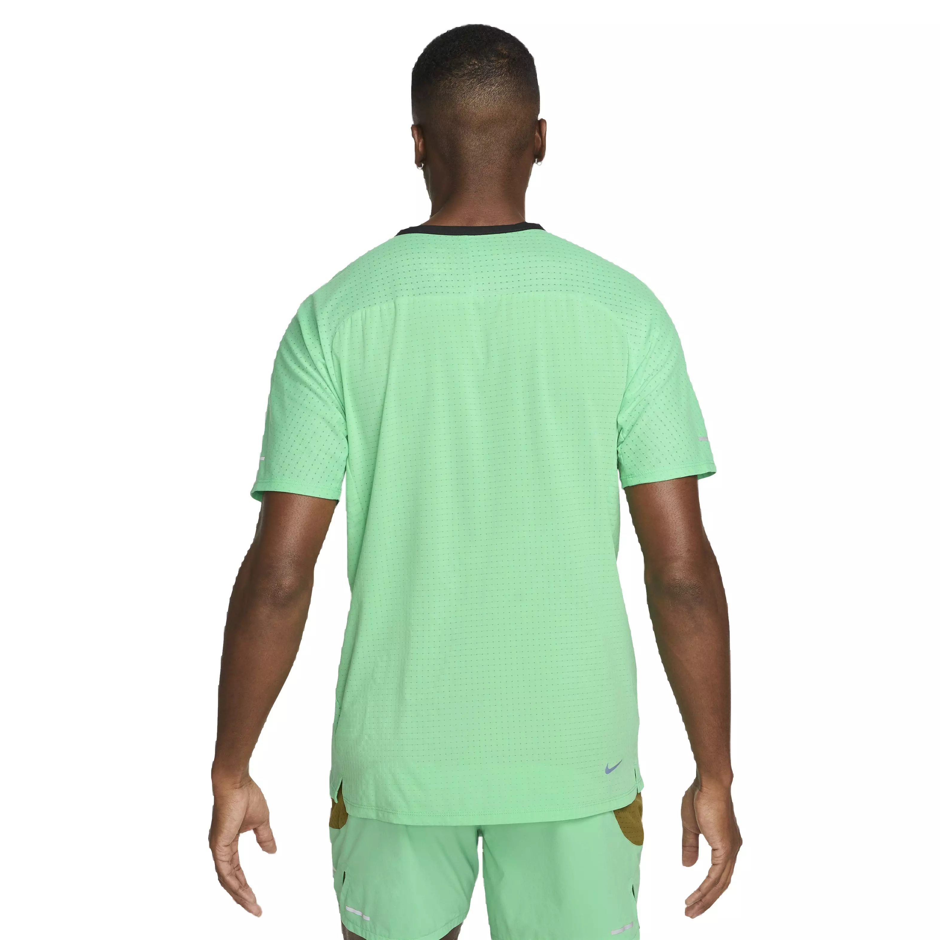 Nike Men's Dri-FIT Solar Chase Short Sleeve Trail Running Top - GREEN