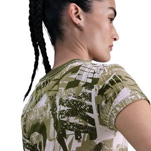 Nike Women's Sportswear Short-Sleeve Street AOP T-Shirt -Green