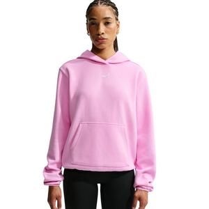 Nike Women's Studio Fleece Sport Dri-FIT Pullover Hoodie - Pink/White