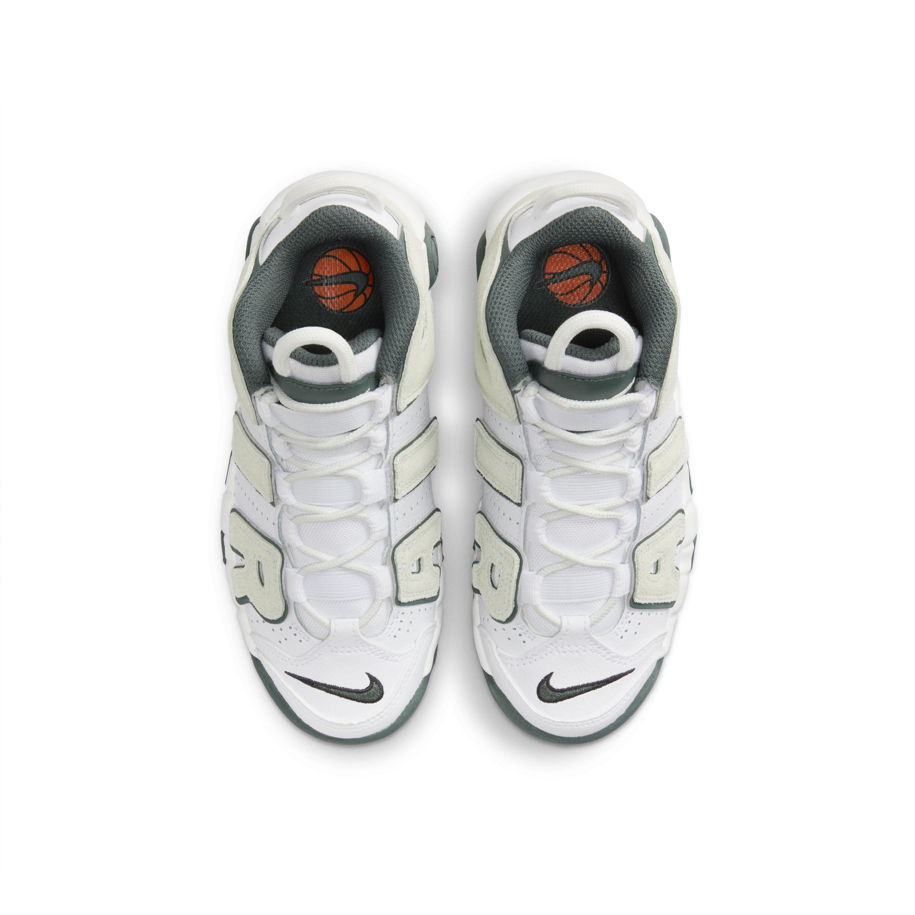 Nike Air More Uptempo Preschool Boys' "White/Vintage Green/Summit White/Sea Glass" Shoe