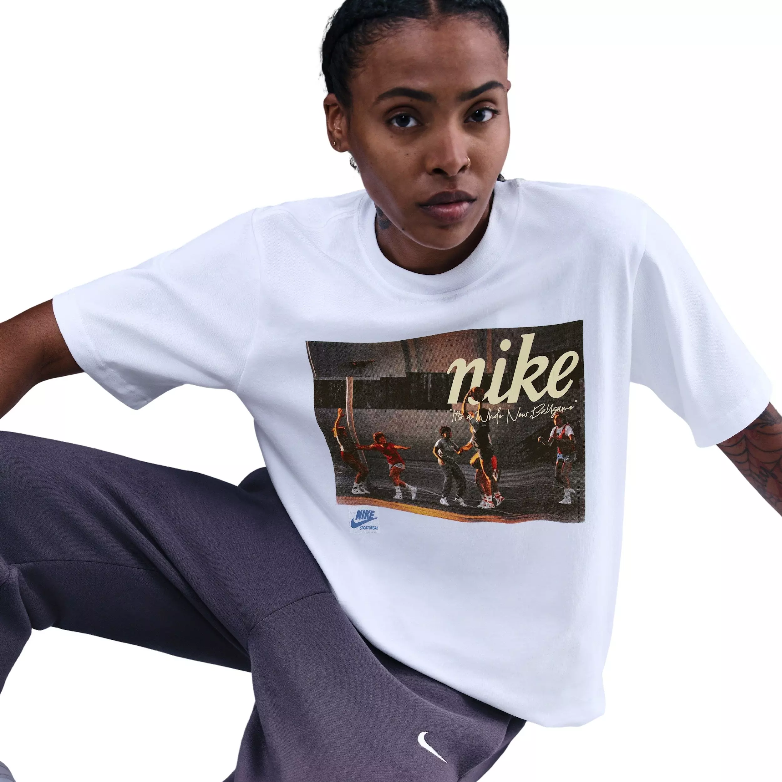 Nike Women's Basketball Photo Tee - White - WHITE