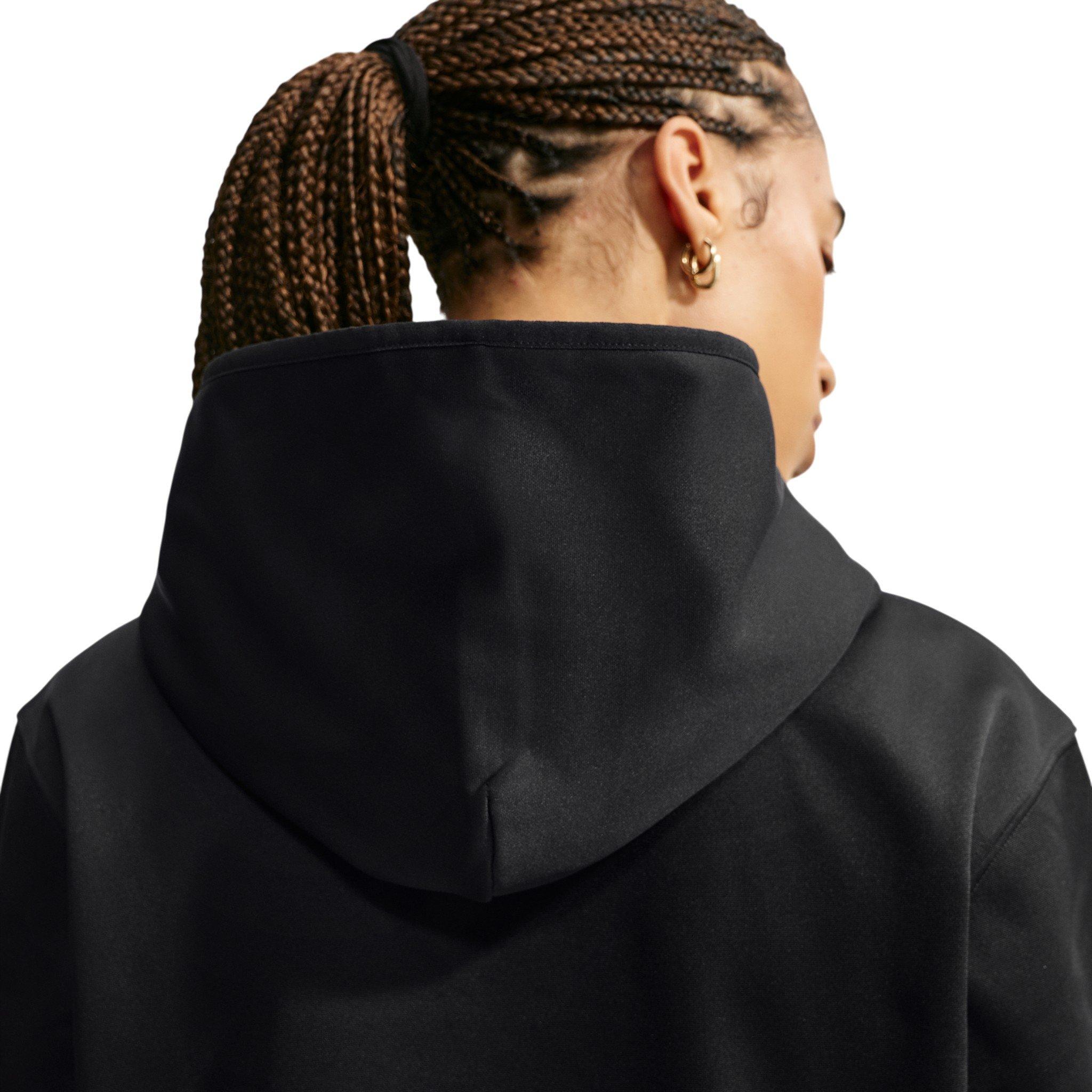 Nike Women's Studio Fleece Sport Therma-FIT Pullover Hoodie - Black - BLACK Thumbnail View 4