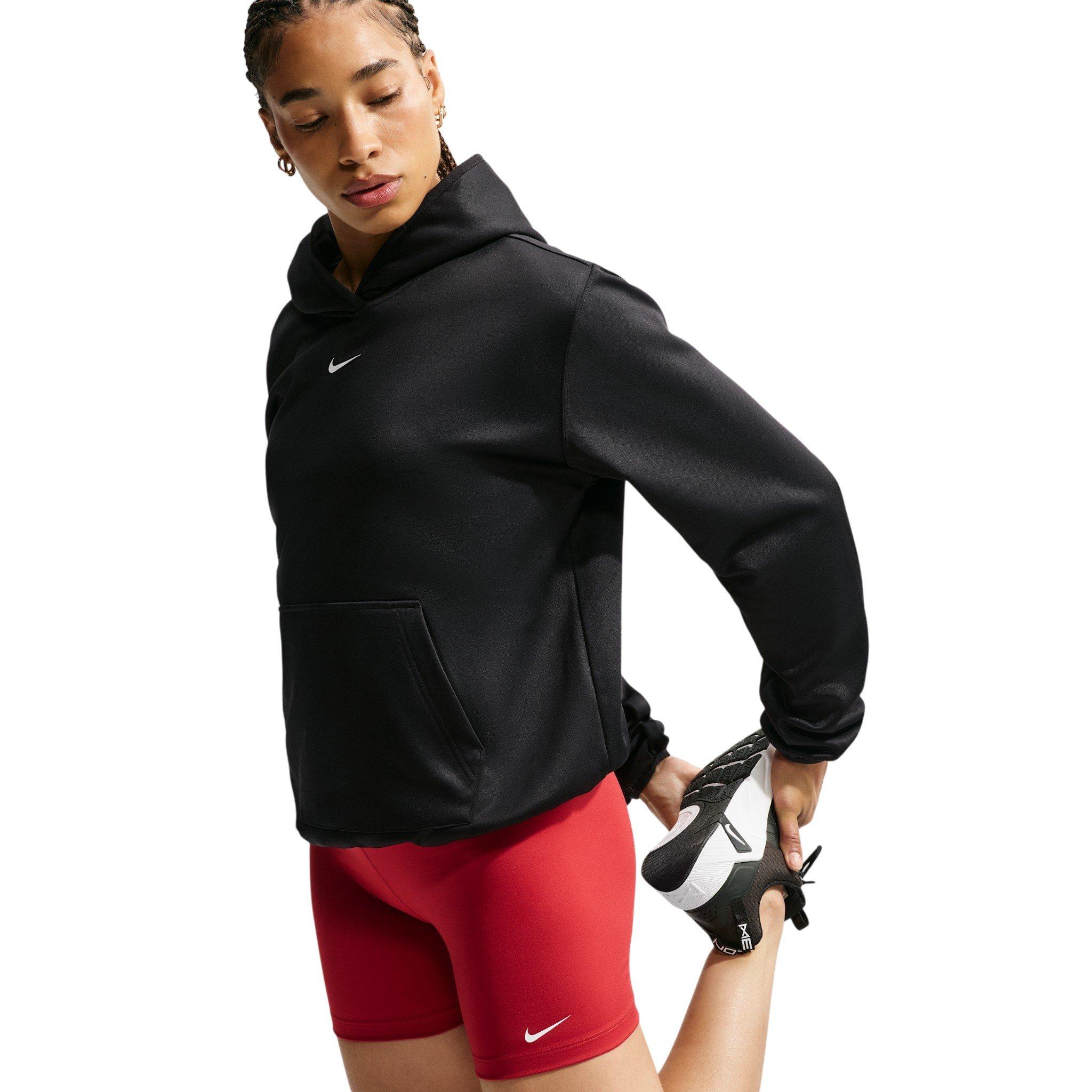 Nike Women's Studio Fleece Sport Therma-FIT Pullover Hoodie - Black - BLACK Thumbnail View 5