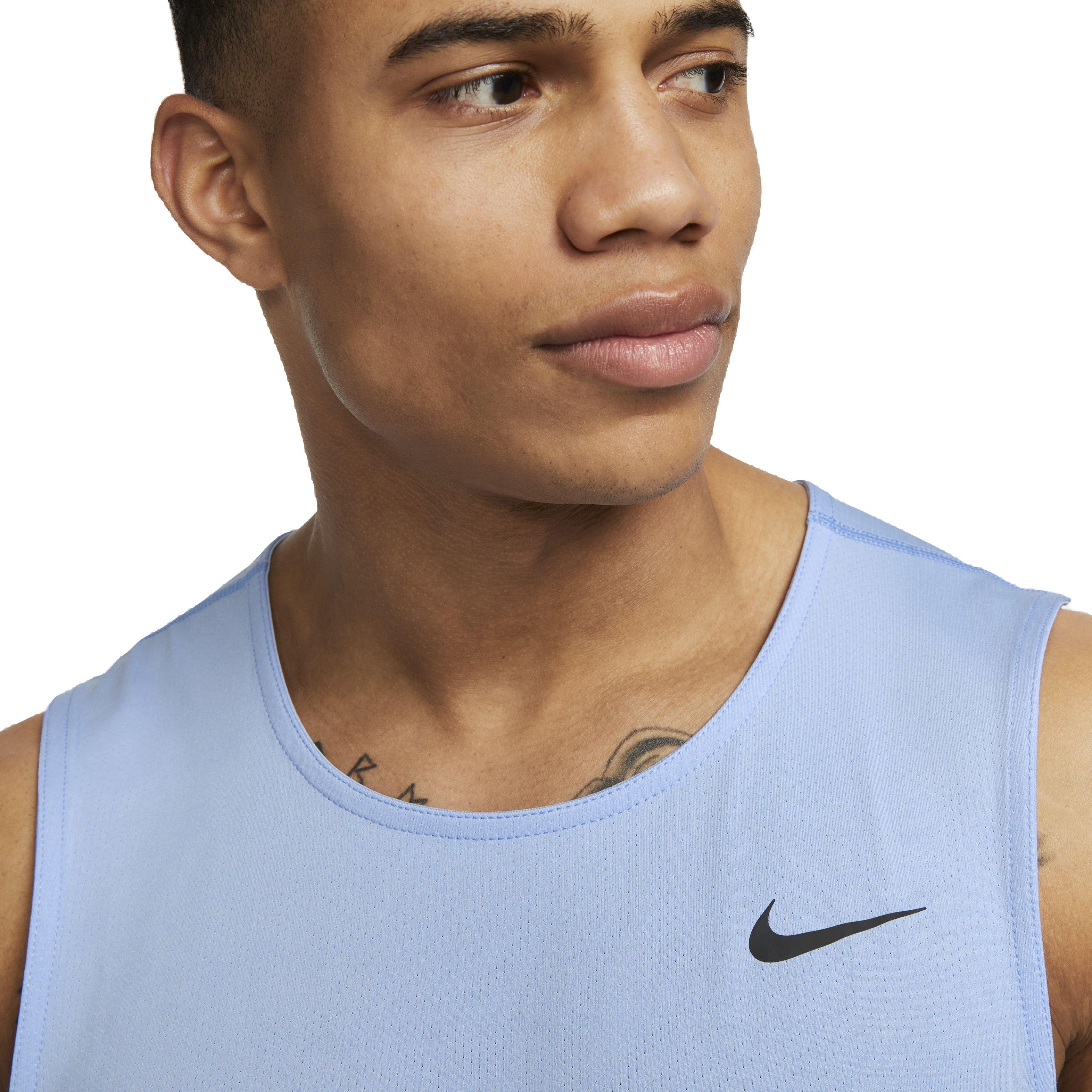 Nike Men's Dri-FIT Ready Fitness Tank - LT BLUE Thumbnail View 3