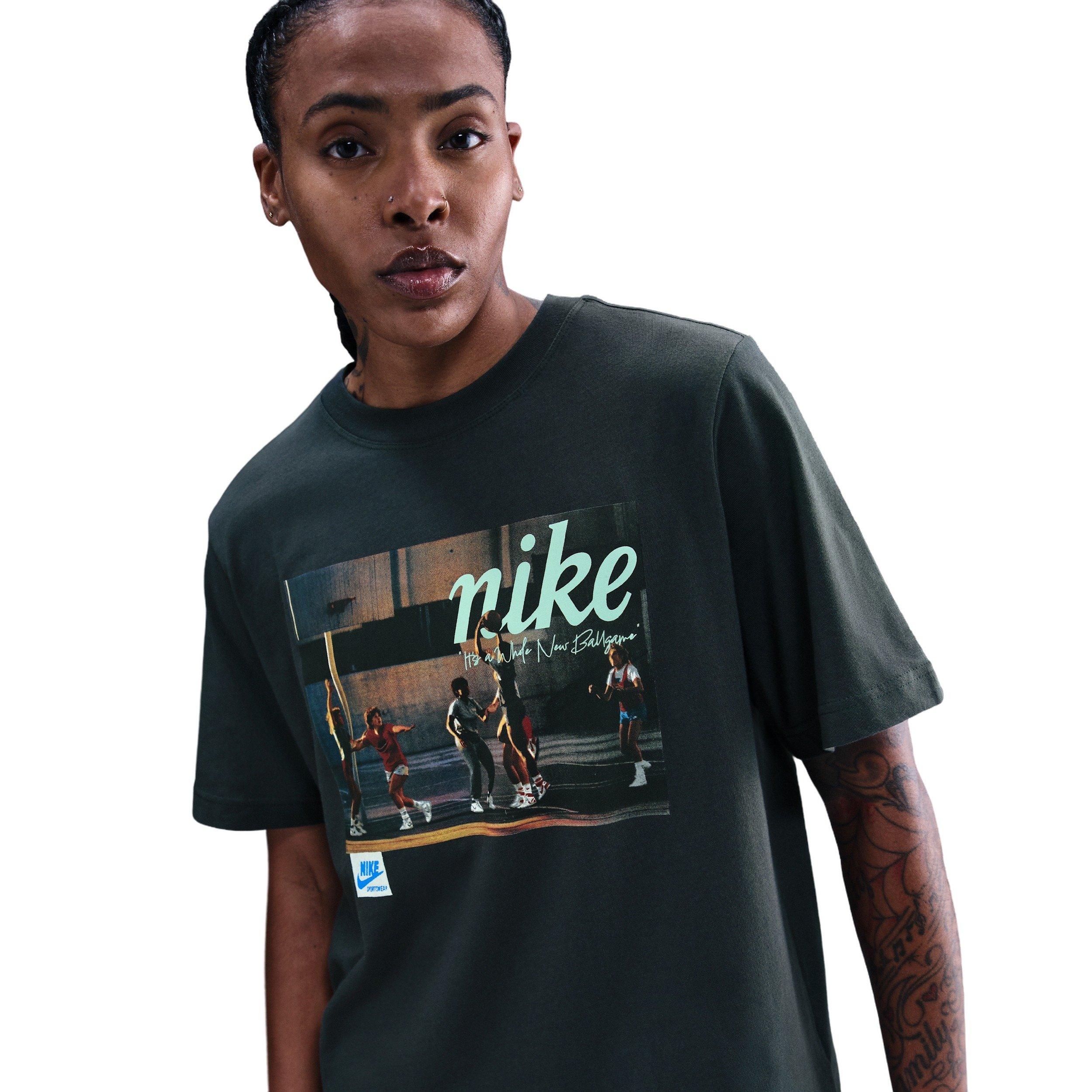 Nike Women's Basketball Photo Tee - Seaweed Green - SEAWEED GREEN Thumbnail View 1