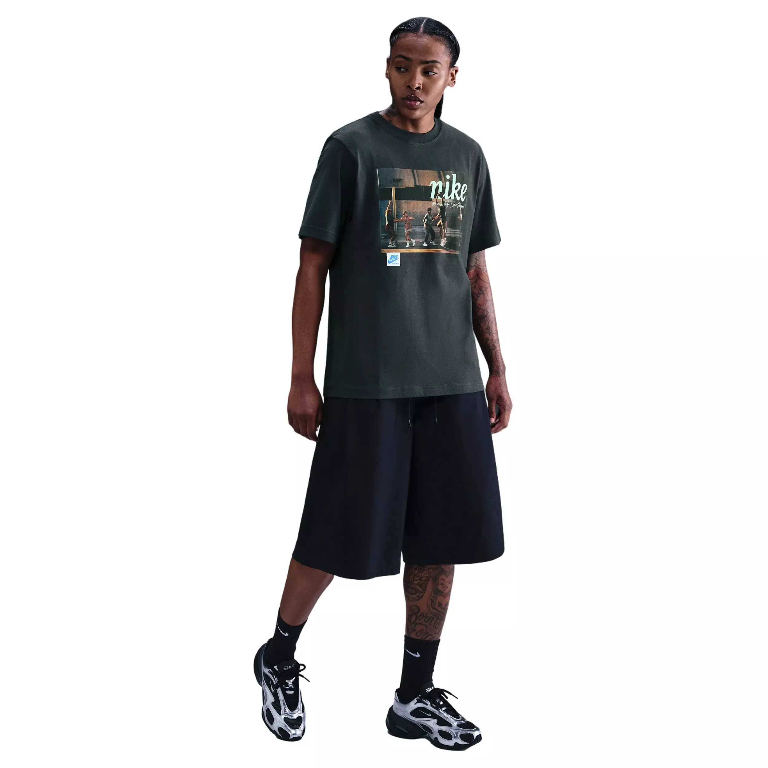Nike Women's Basketball Photo Tee - Seaweed Green - SEAWEED GREEN