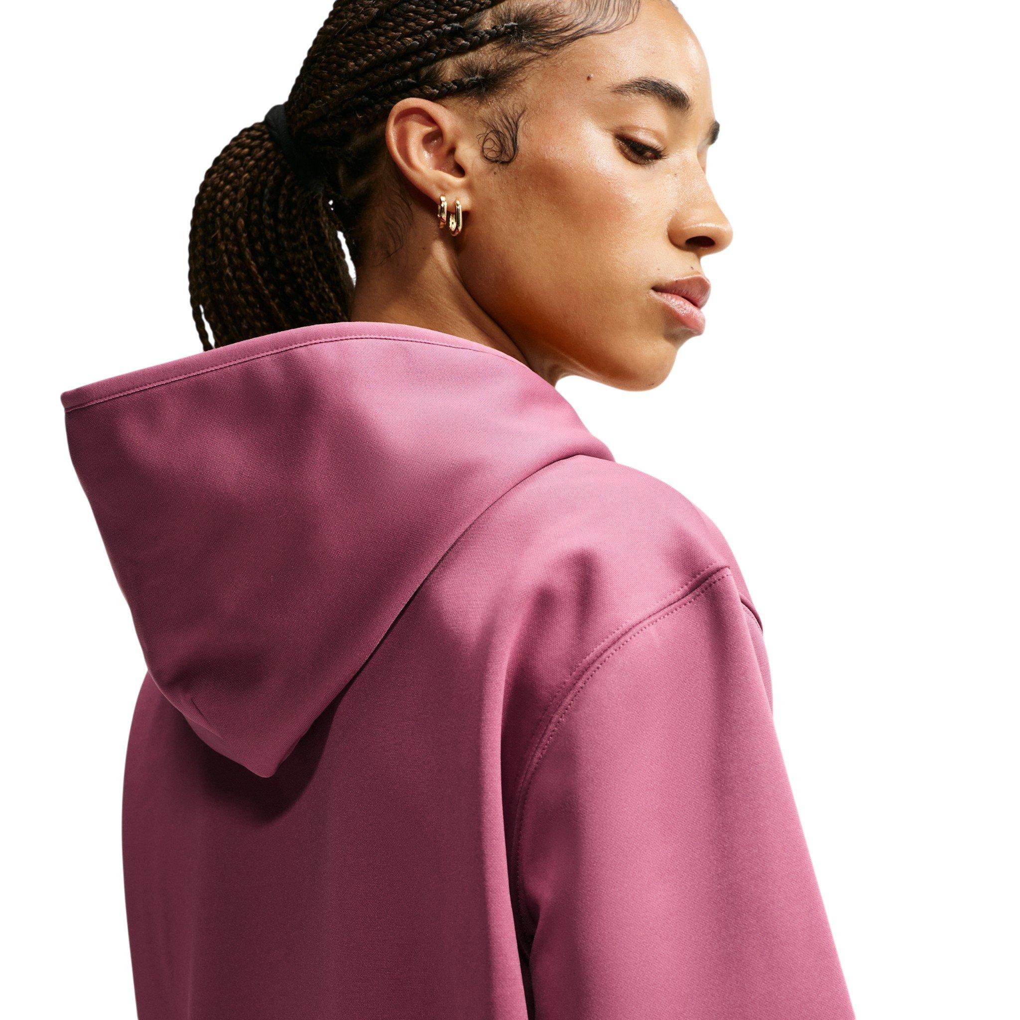 Nike Women's Studio Fleece Sport Therma-FIT Pullover Hoodie - Pink - PINK Thumbnail View 2