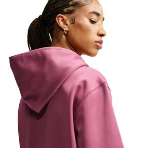 Nike Women's Studio Fleece Sport Therma-FIT Pullover Hoodie - Pink - PINK