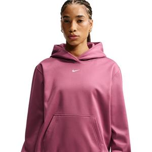Nike Women's Studio Fleece Sport Therma-FIT Pullover Hoodie - Pink - PINK