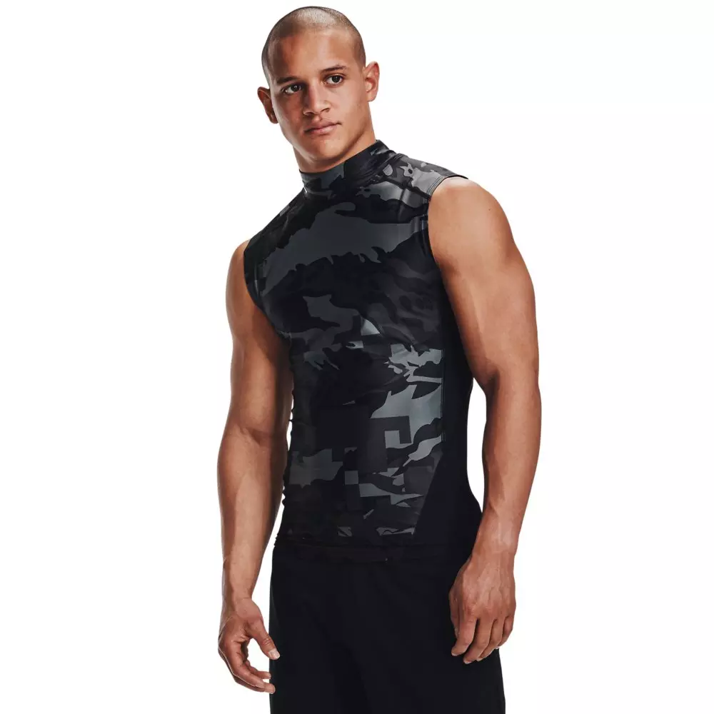 Under Armour Men's UA Iso-Chill Compression Mock Printed Sleeveless Shirt -  Hibbett