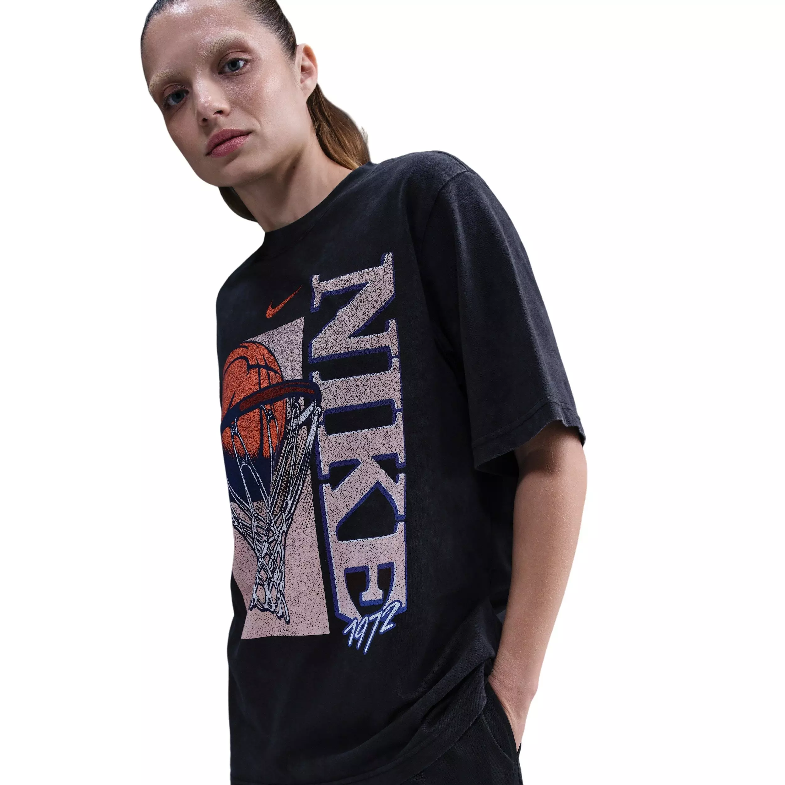 Nike Women's Basketball Vintage Lockup Tee -Black - BLACK