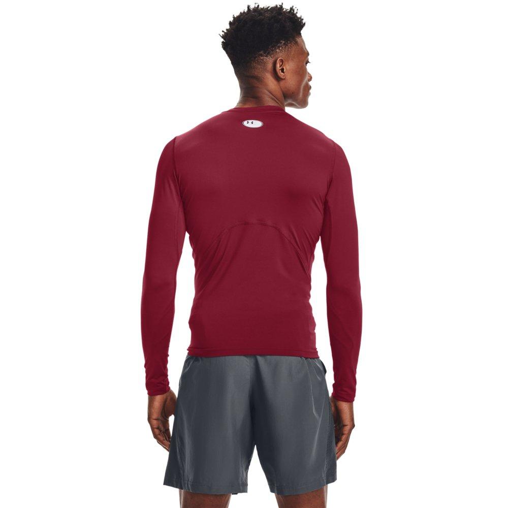 Under Armour Men's HeatGear Armour Long Sleeve Shirt - Red/White - RED/WHITE Thumbnail View 2