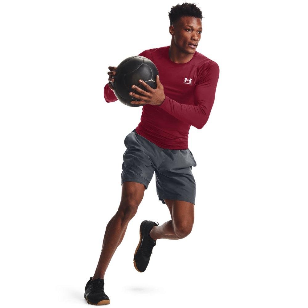 Under Armour Men's HeatGear Armour Long Sleeve Shirt - Red/White - RED/WHITE Thumbnail View 3