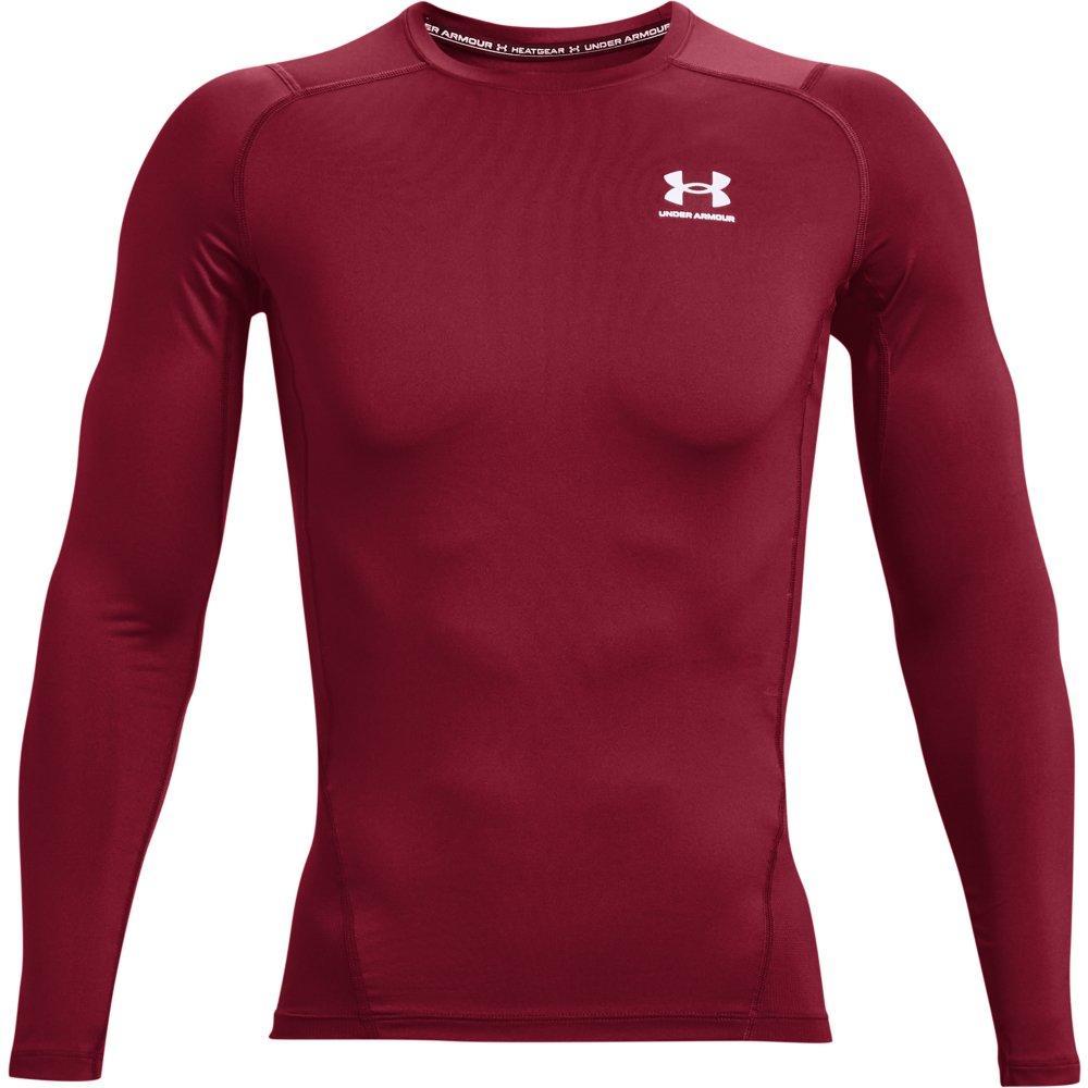 Under Armour Men's HeatGear Armour Long Sleeve Shirt - Red/White - RED/WHITE Thumbnail View 4