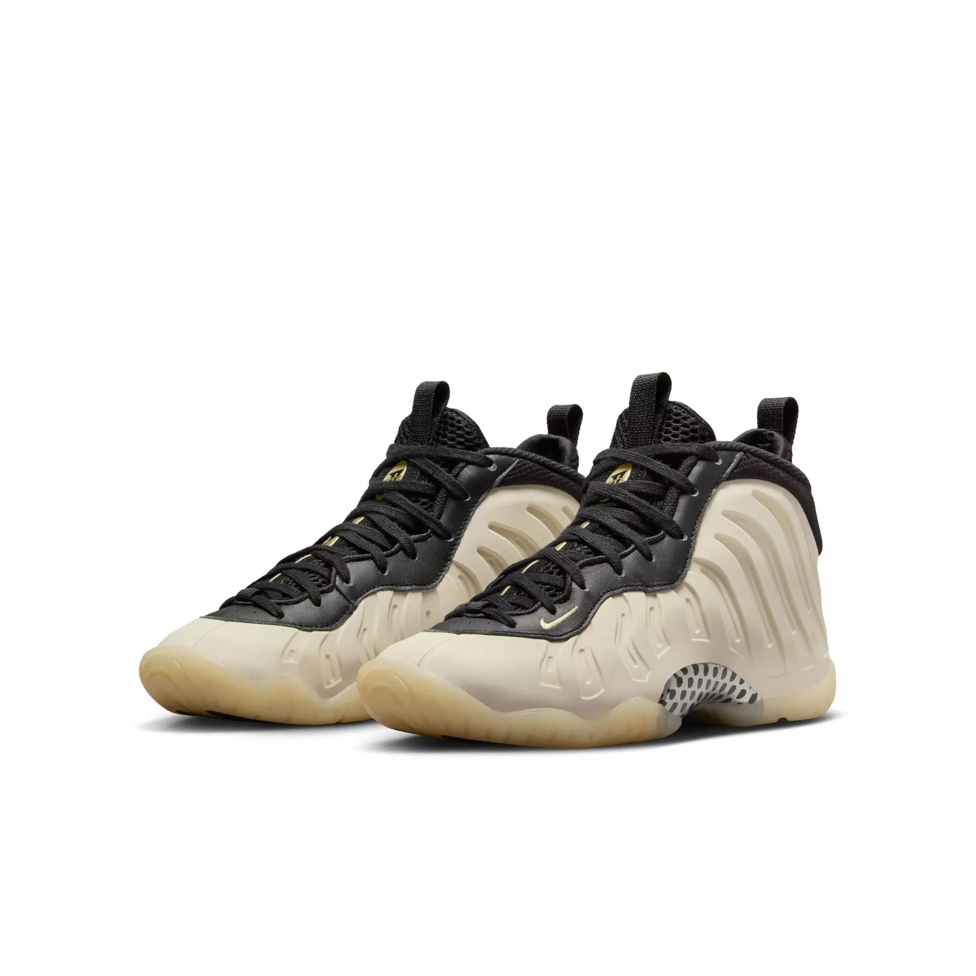 Nike Little Posite One "Black/Team Gold/Light Orewood Brown/Chrome" Grade School Boys' Shoe - BLACK/GOLD/LT BROWN/CHROME