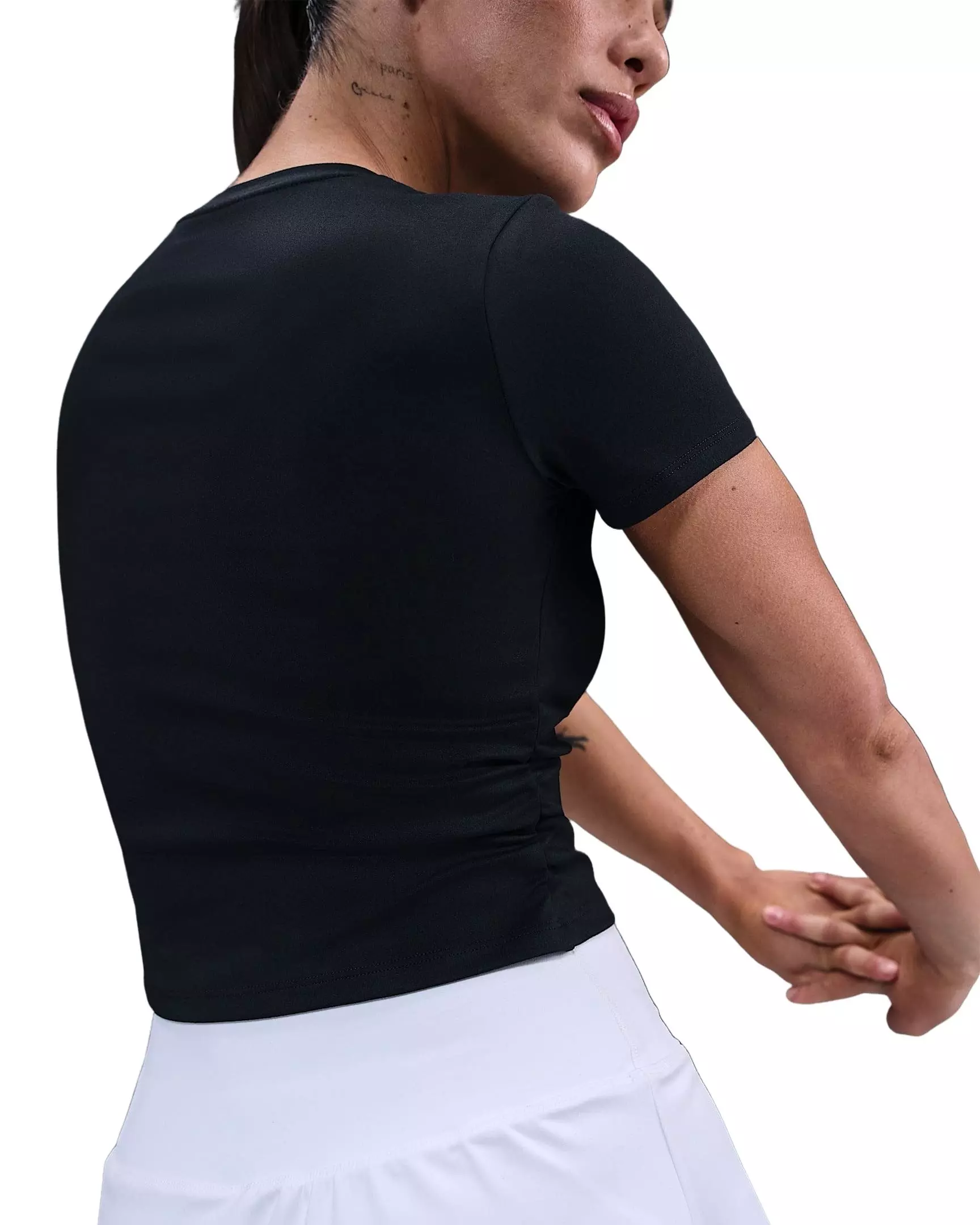 Nike Women's One Dri-FIT Short-Sleeve Top -Black - BLACK